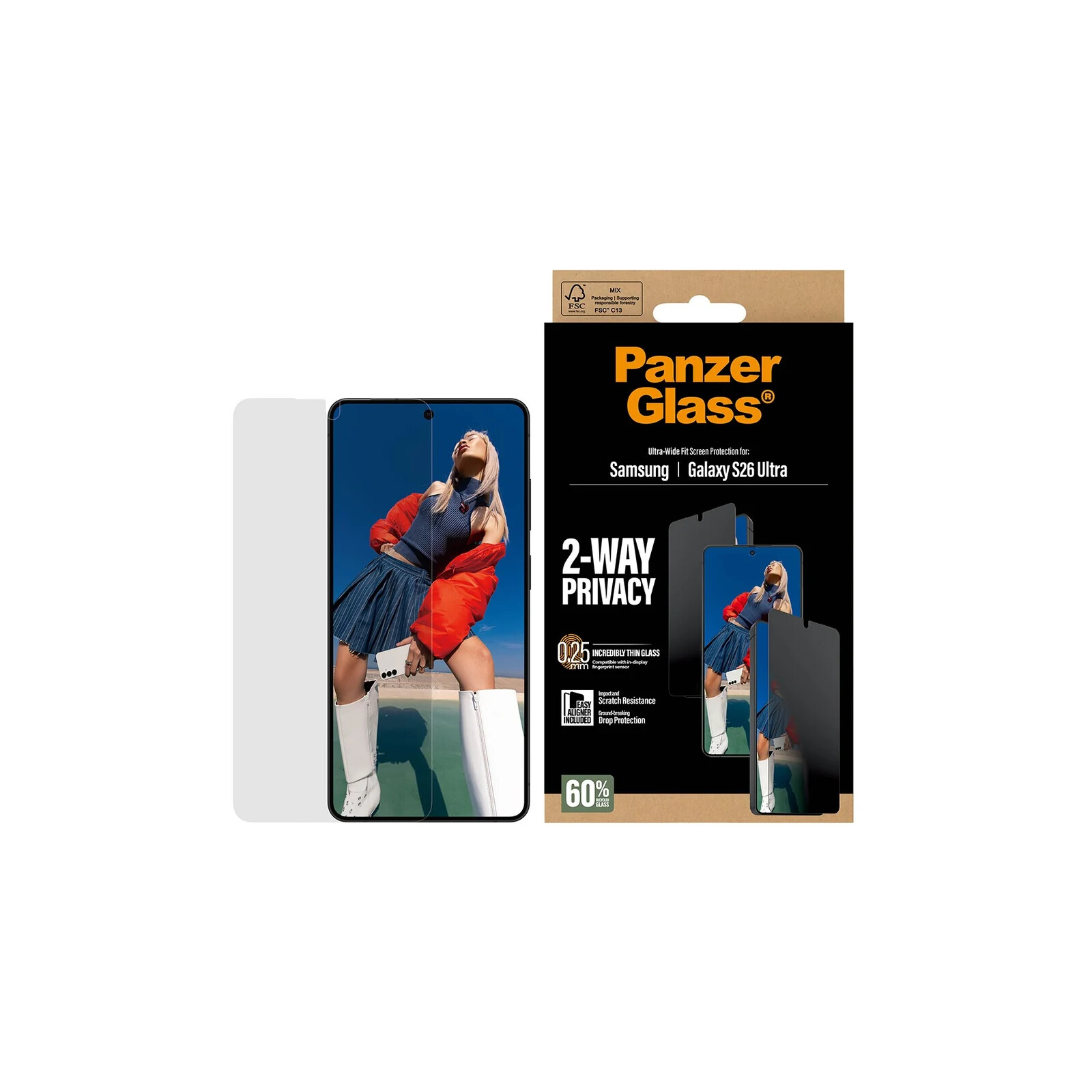 PanzerGlass Glas 2-Way Privacy Samsung Galaxy S26 Ultra