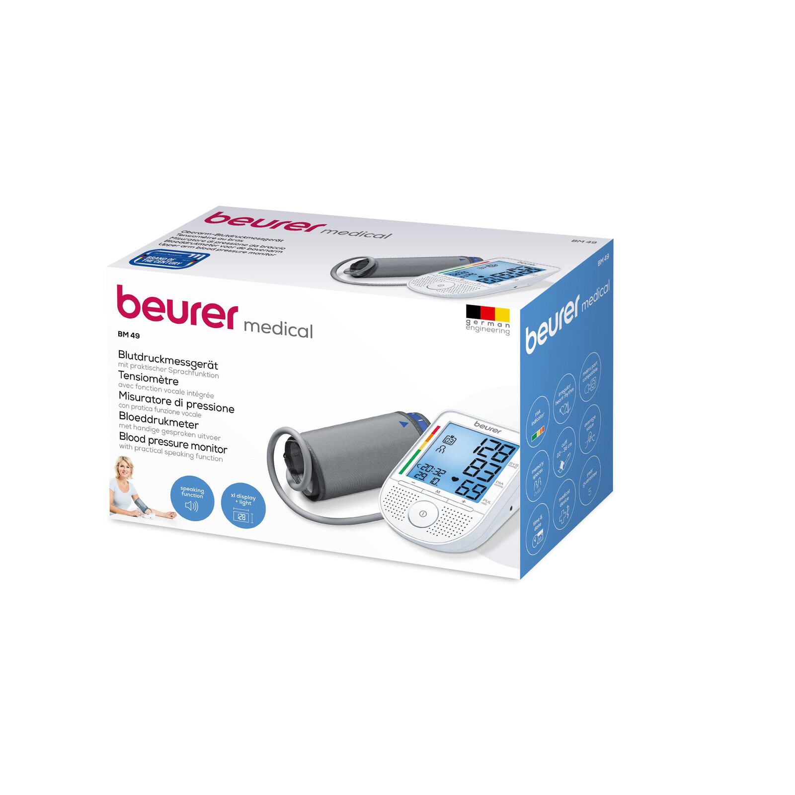 Beurer Oberarm-Blutdruckmessgerät BM 49 Voice