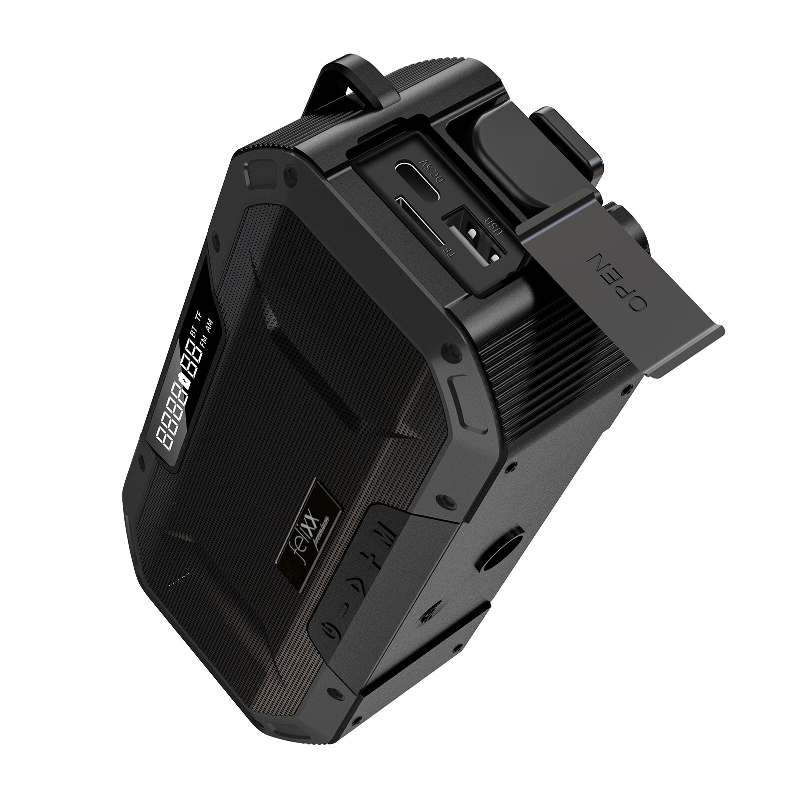 Felixx Outdoor FM/AM Radio Solar mit LED 5000mAh schwarz