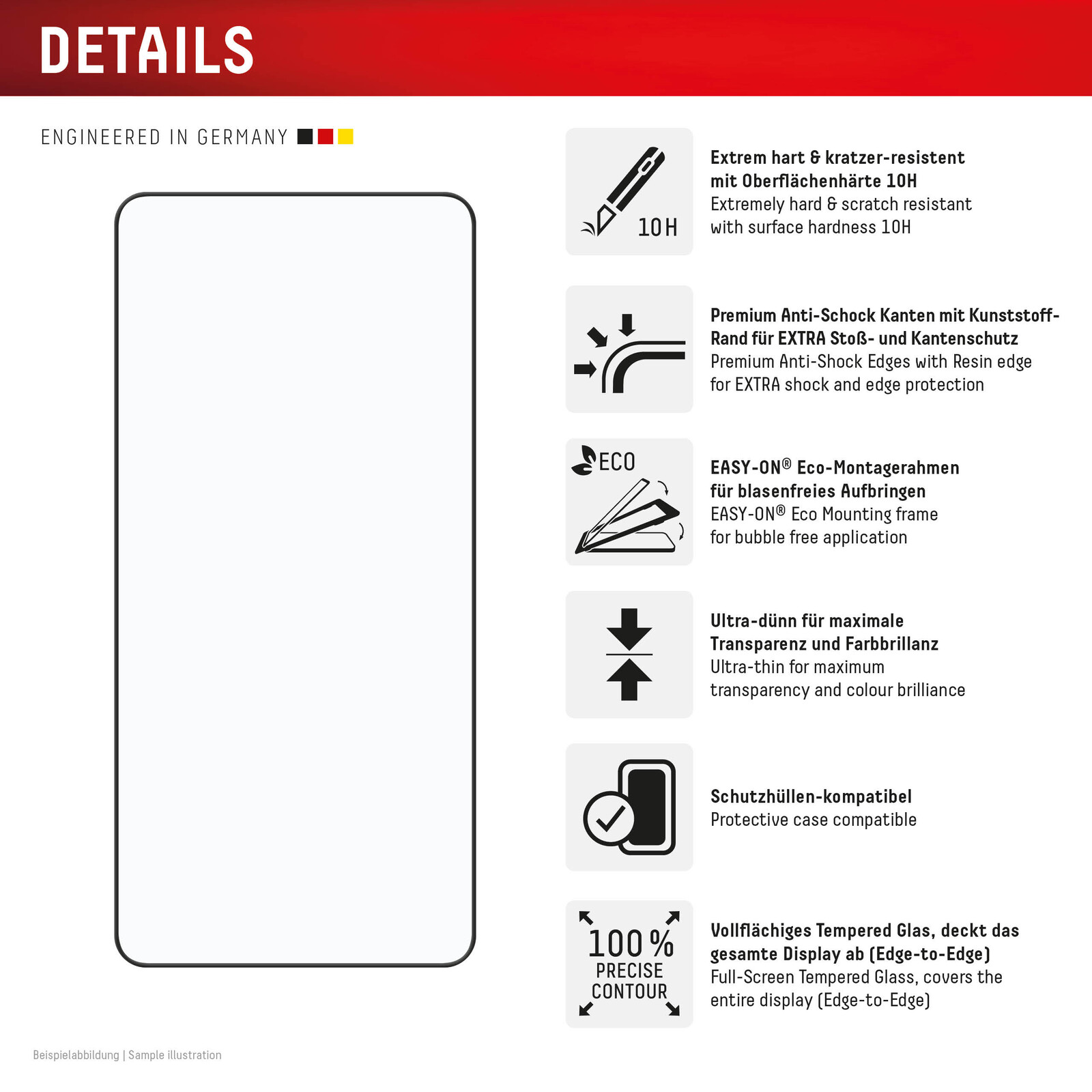 felixx 3D Premium-Glas Full Glue Samsung Galaxy S24 FE