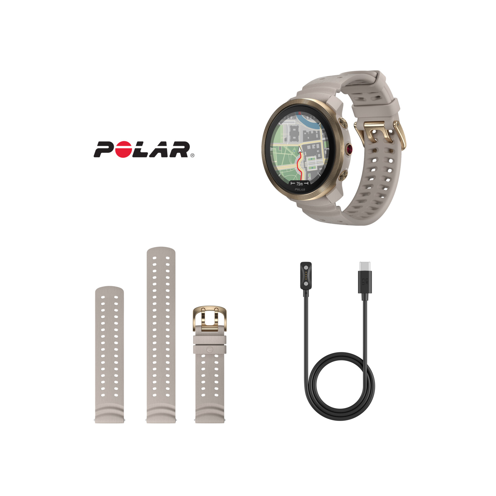 Polar Vantage M3 S-L grau/gold