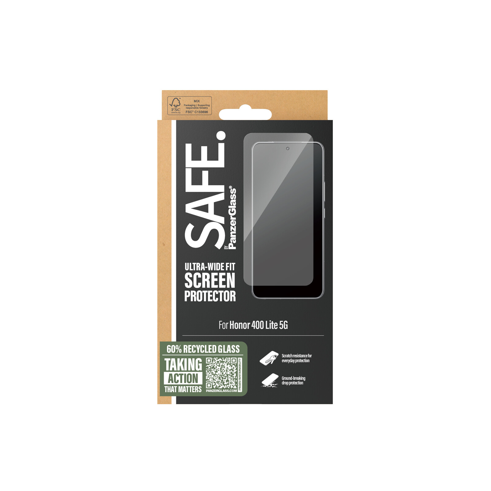 PanzerGlass Glas Safe m. Schwar Rahmen Honor 400 Lite 5G
