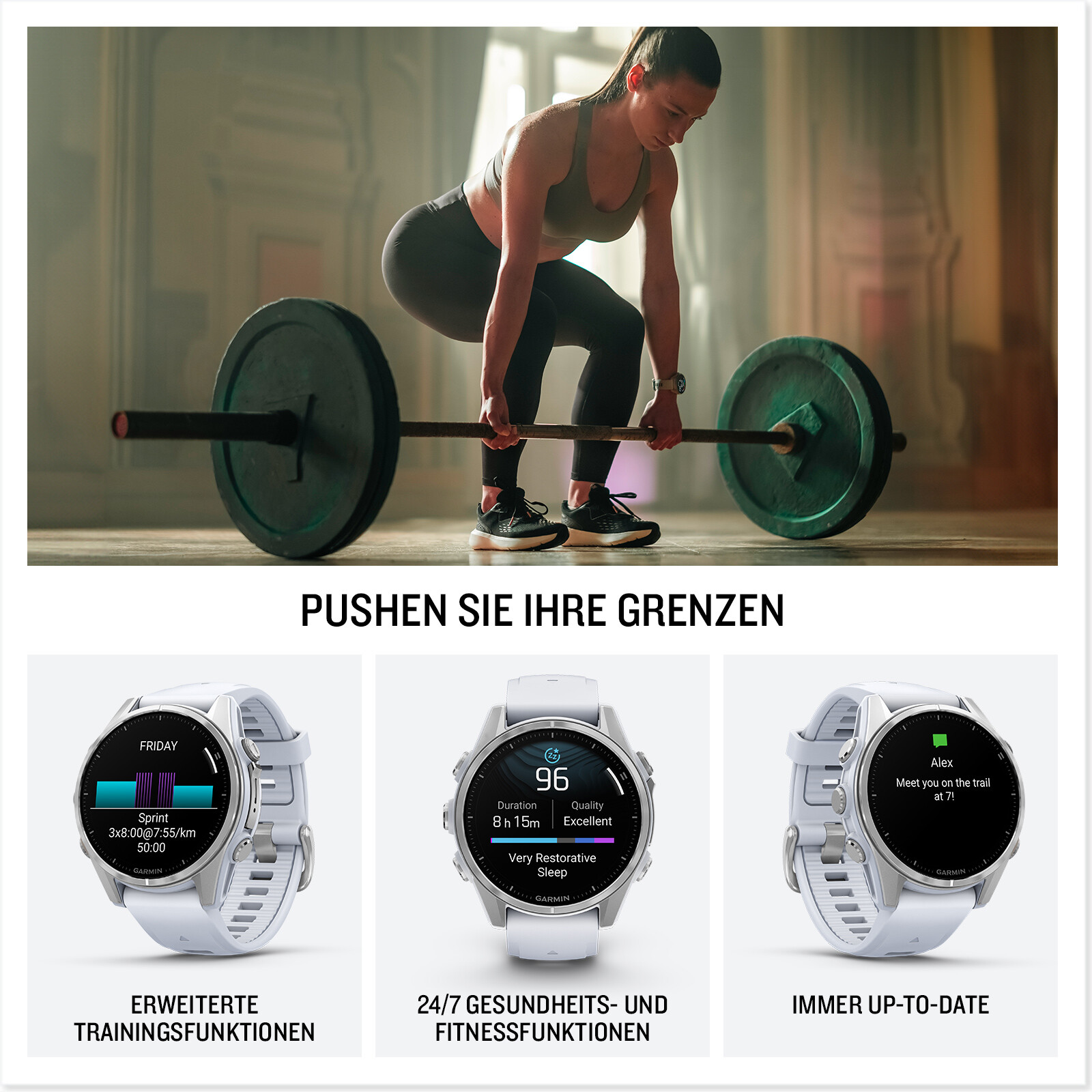 Garmin Fenix 8 43mm steinwei&szlig;/silber