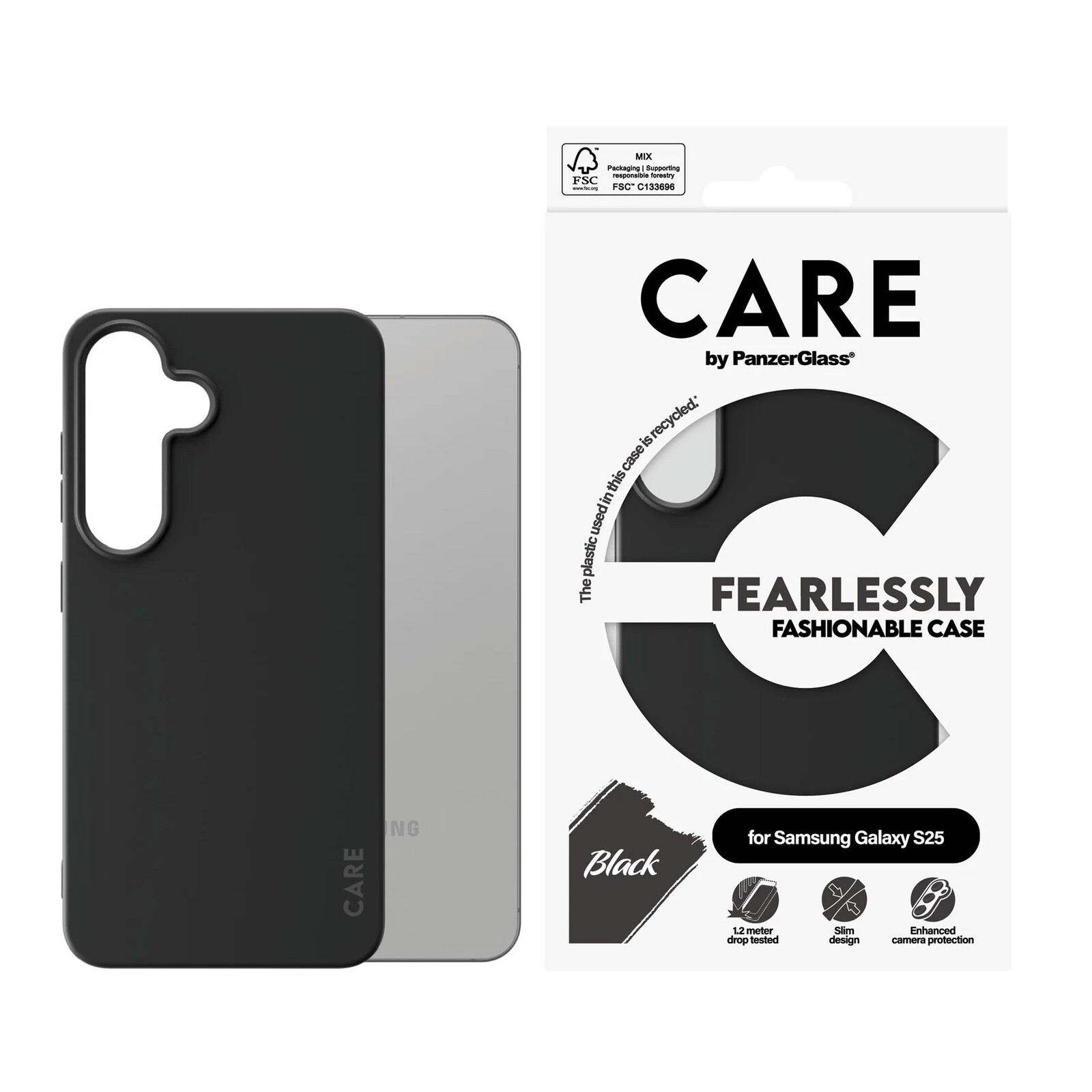 CARE PanzerGlass Fashionable Case Black Galaxy S25