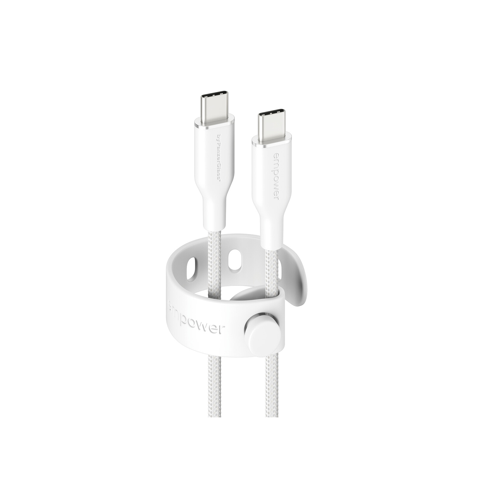 empower by PanzerGlass&reg; Racing 60W USB-C/USB-C Kabel 1,2m Silber Weiss
