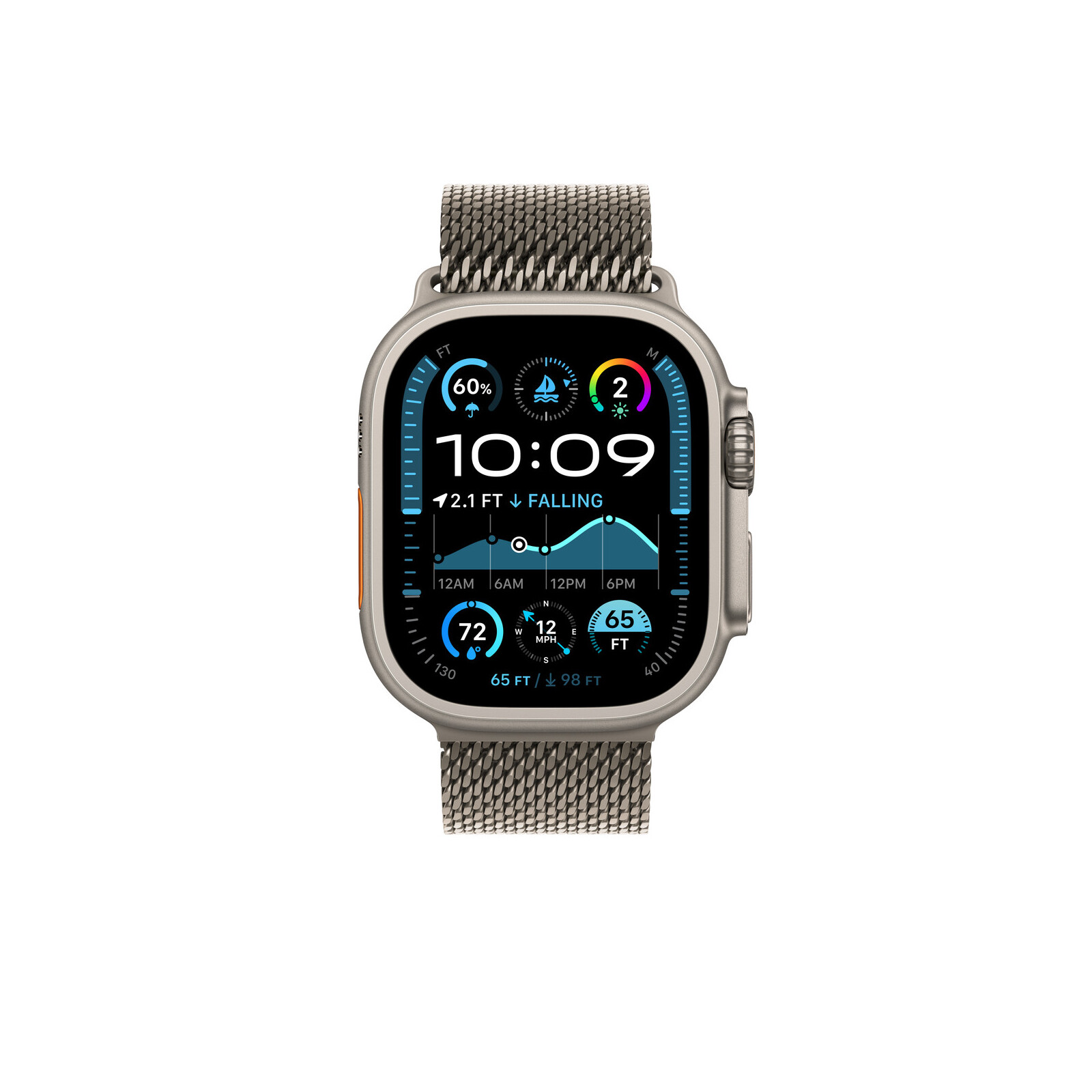 Apple Watch 49mm Milanaise Band S titan natur