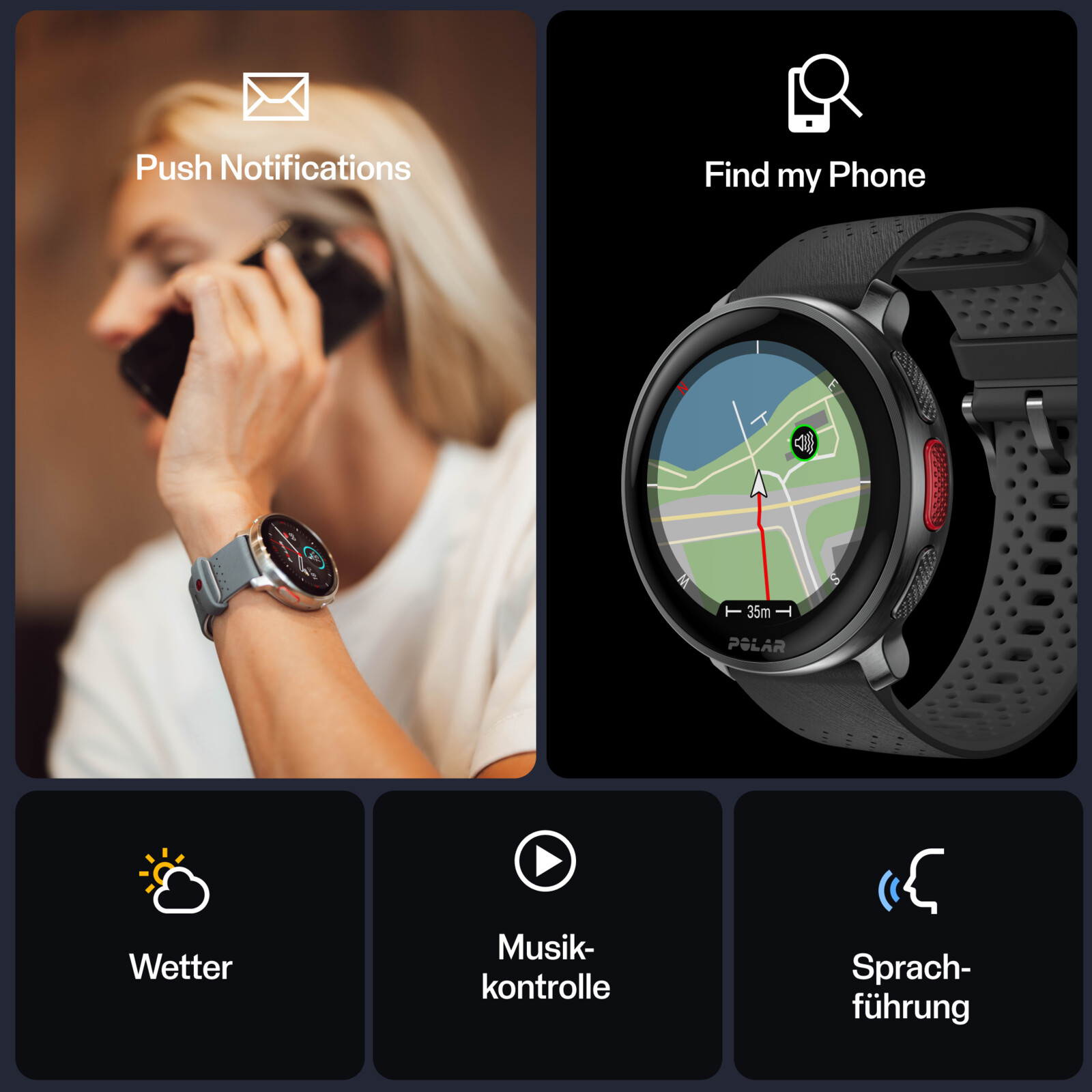 Polar Vantage V3 black/black S-L inkl. HR