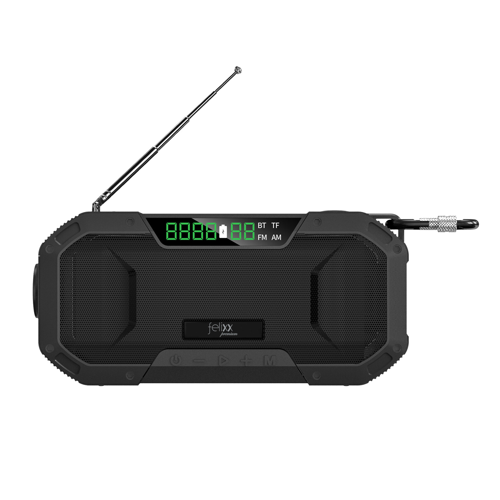 Felixx Outdoor FM/AM Radio Solar mit LED 5000mAh schwarz