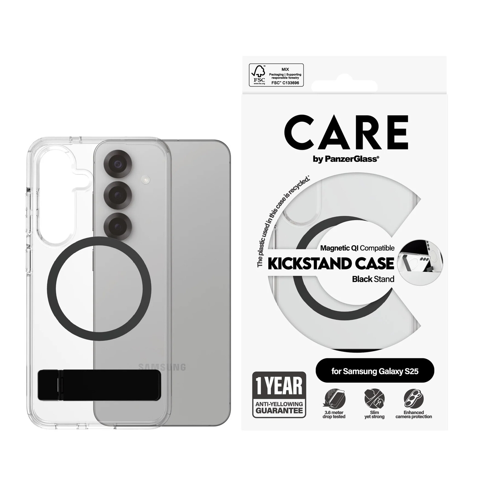 CARE PanzerGlass Case Transparent Kickstand S25
