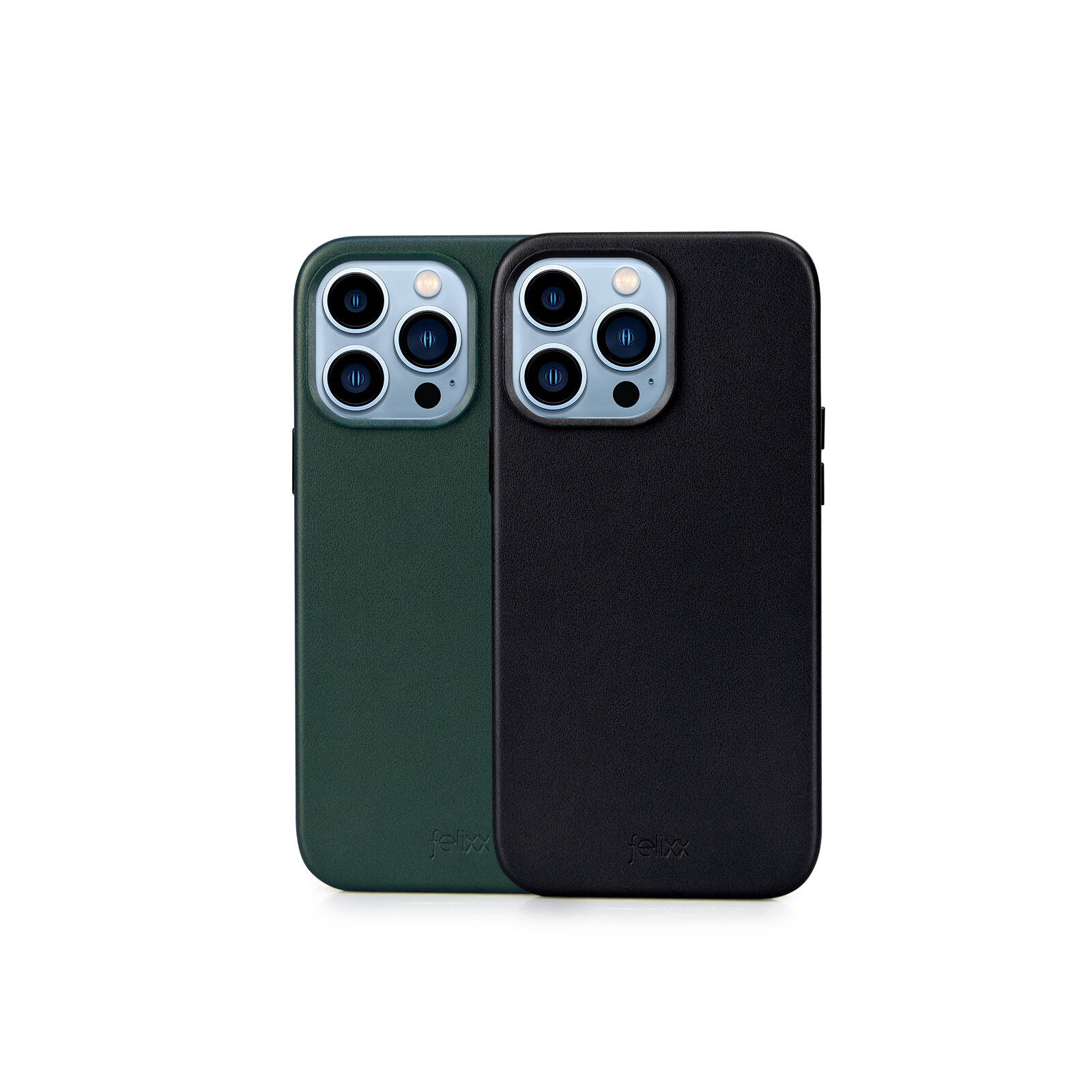 Felixx Back Cover Leder Apple iPhone 15 Pro dunkelgr&uuml;n