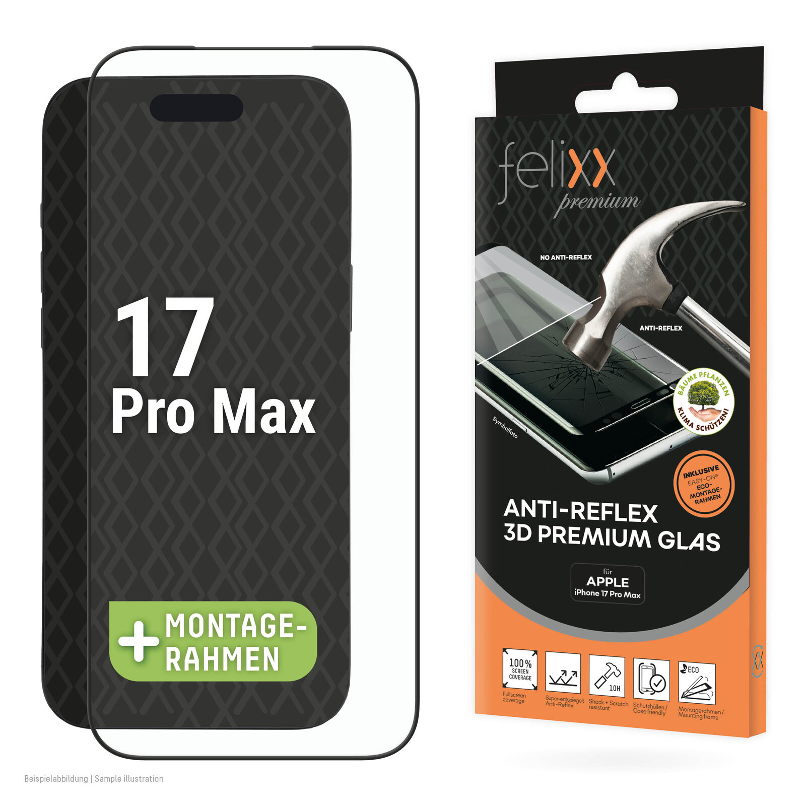 Felixx Glas ENTSPIEGELT Apple iPhone 17 Pro Max