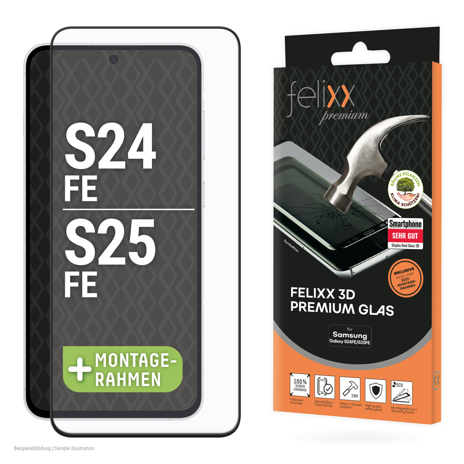 felixx 3D Premium-Glas Full Glue Samsung Galaxy S24 FE