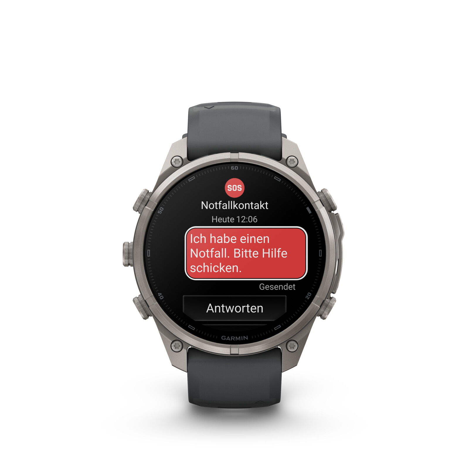 Garmin Fenix 9 Pro inReach 47mm Titan Silikonarmband Graphit/Schwarz