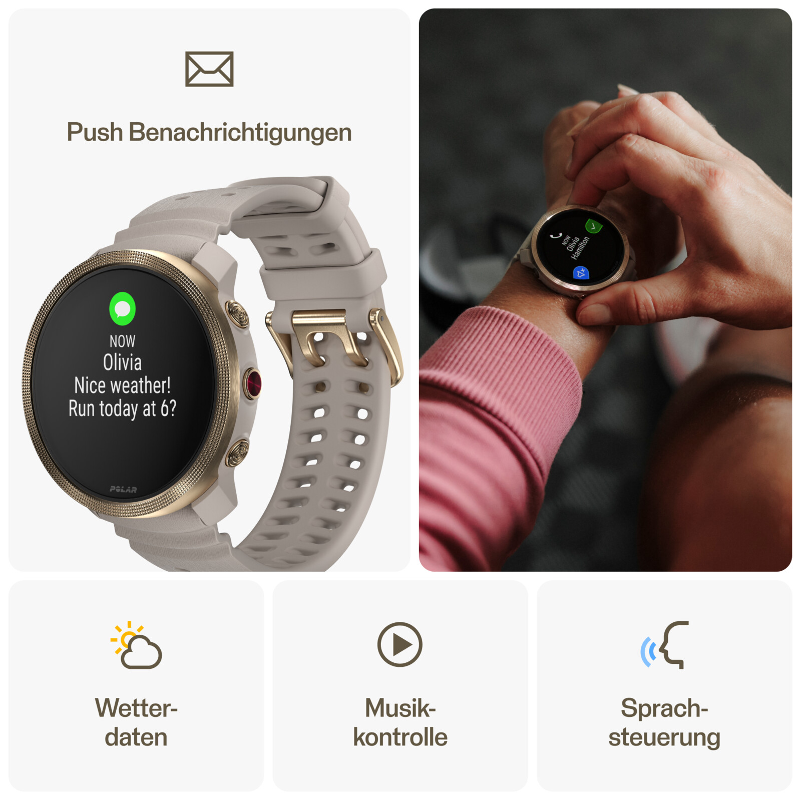 Polar Vantage M3 S-L grau/gold