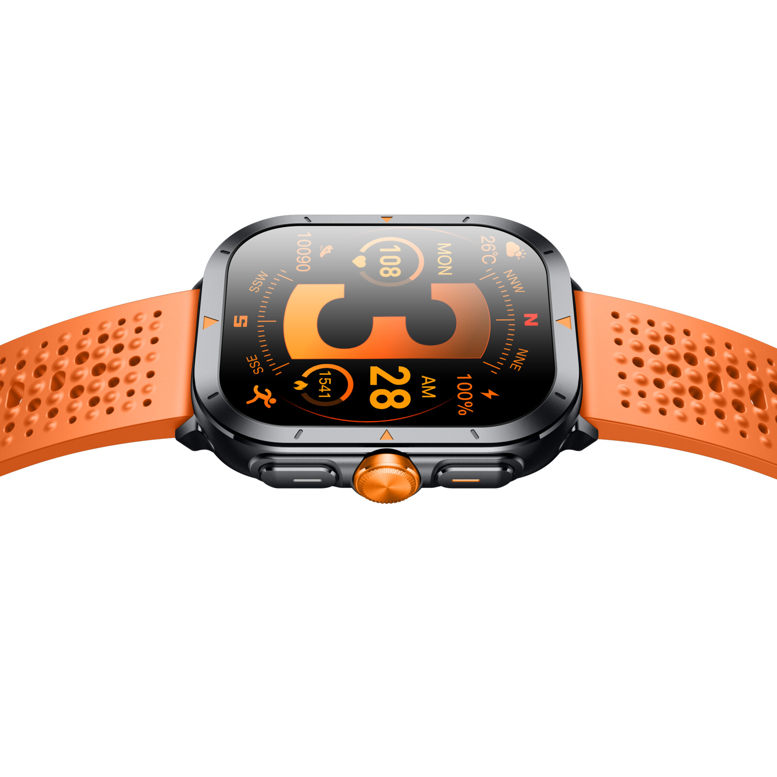 felixx Smartwatch F707GPS, Amoled 2.01, gun-metal silver