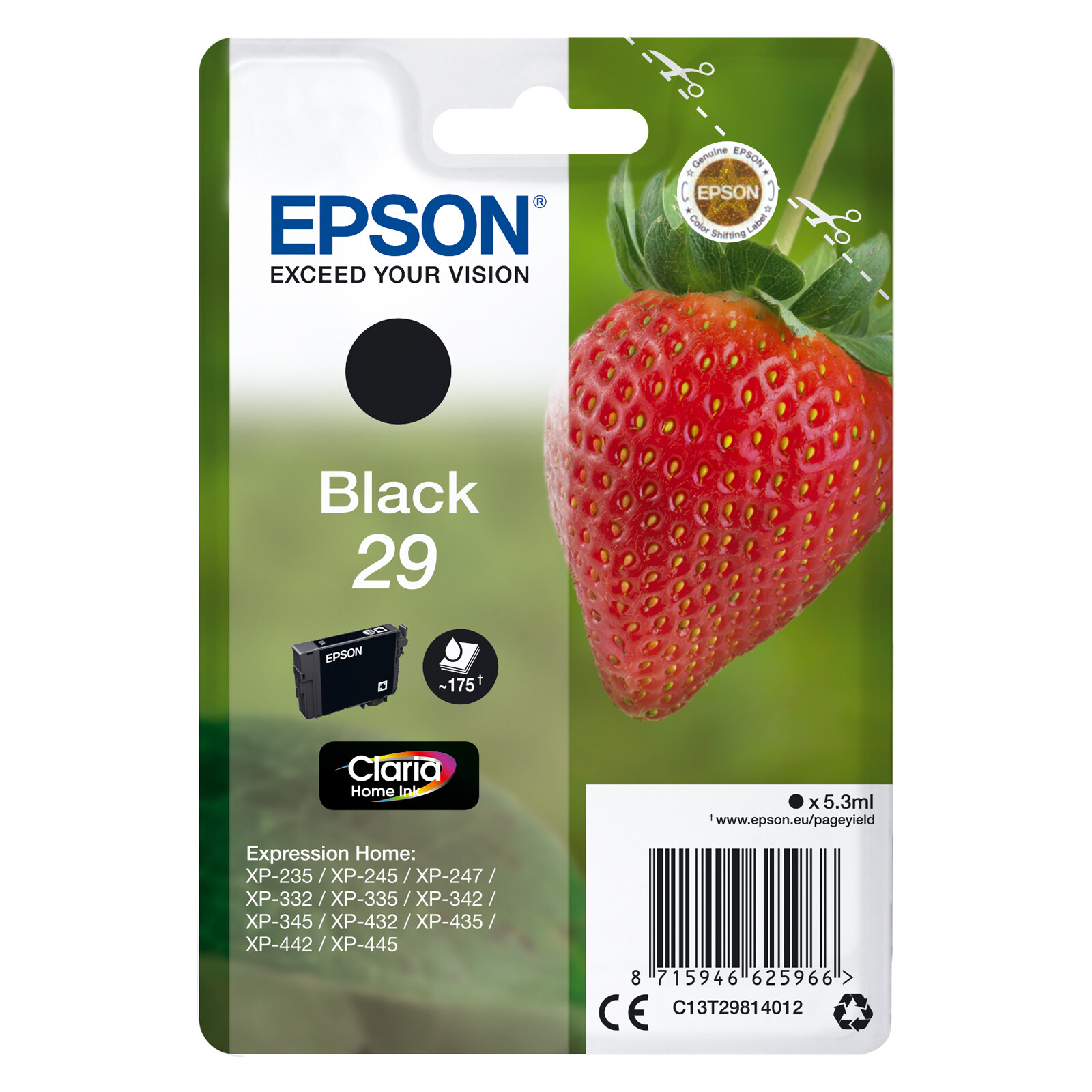 Epson 29 T2981 Tinte Black 5,3ml