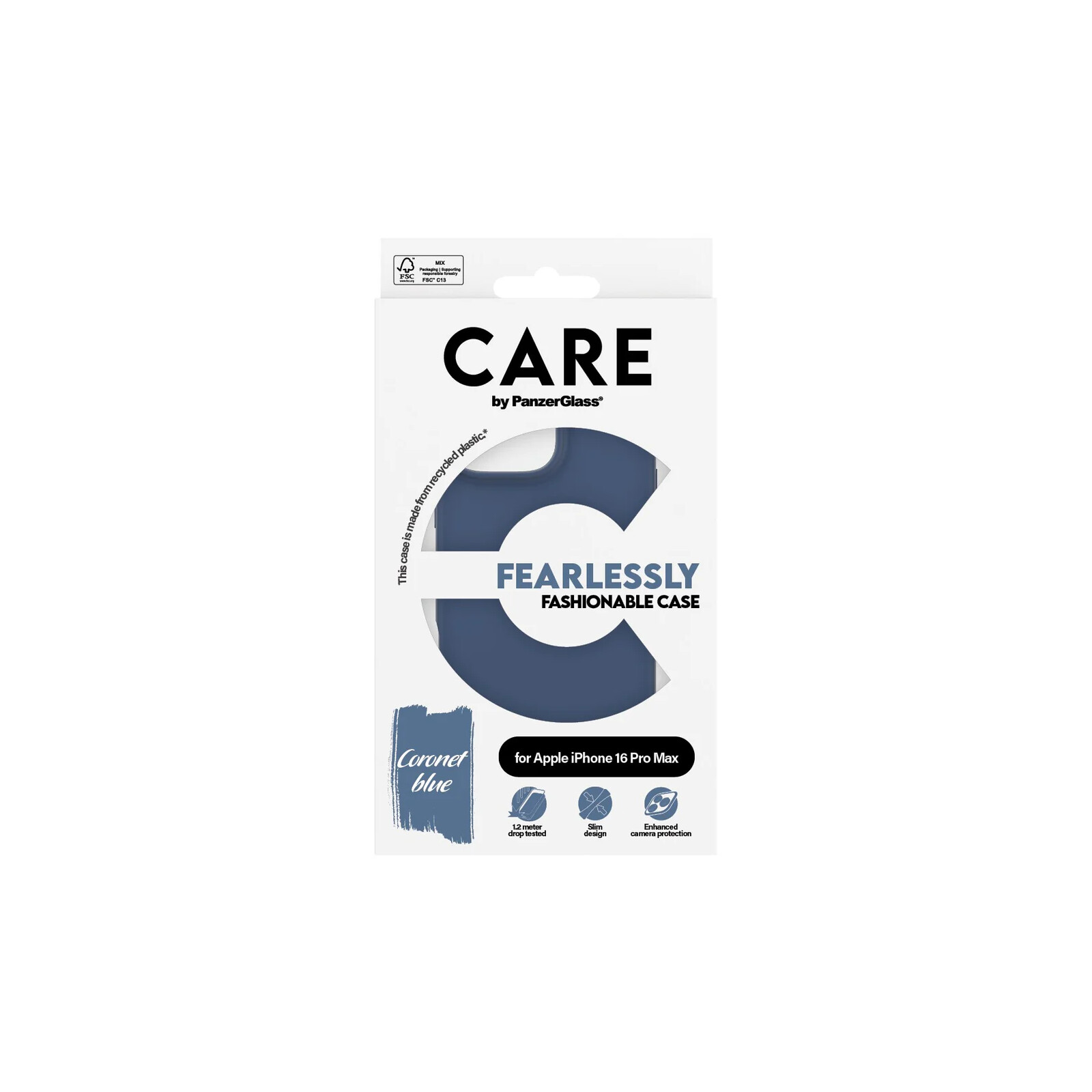 Care Back Cover Fashion Apple iPhone 16 Pro Max blau