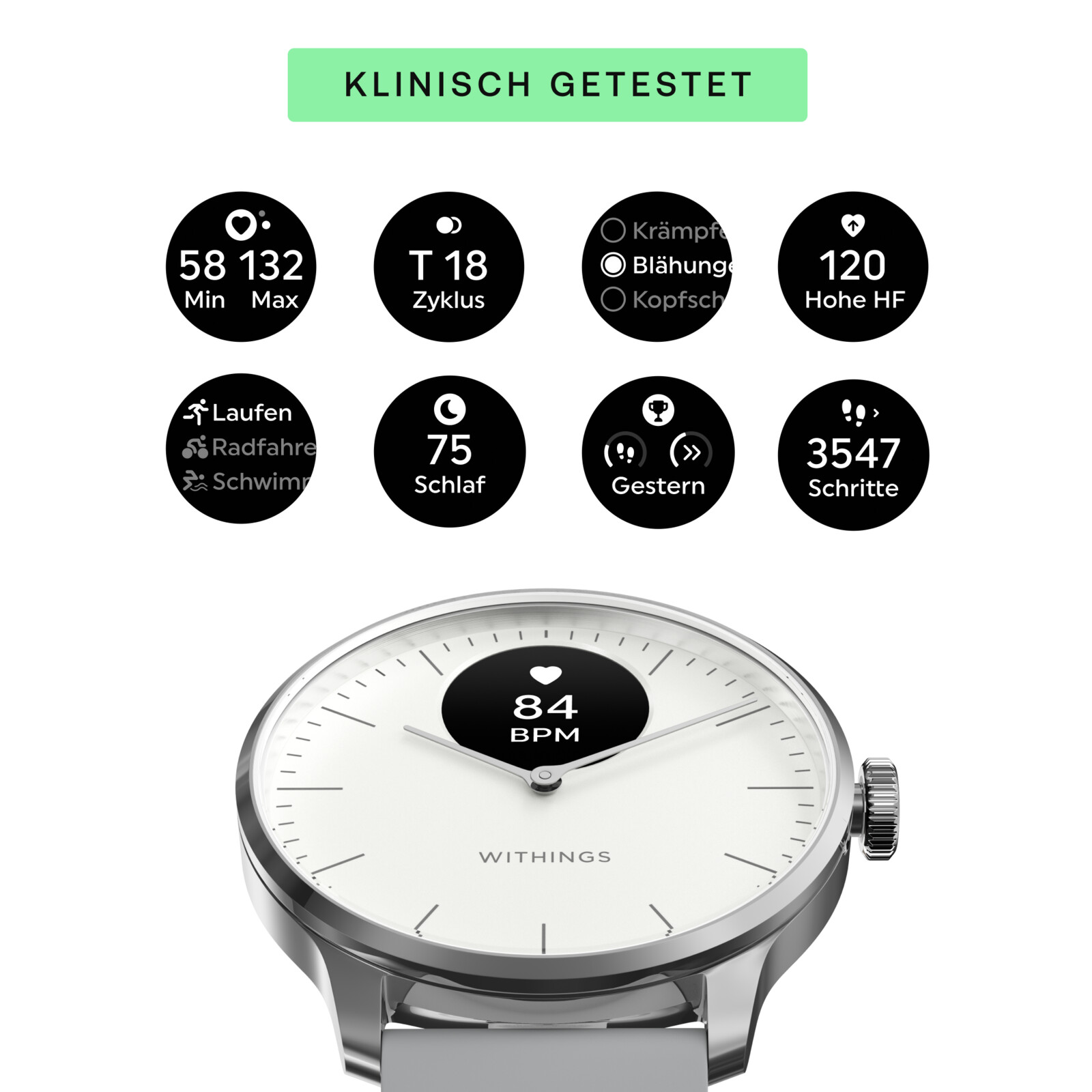 Withings Scanwatch light 37mm wei&szlig;
