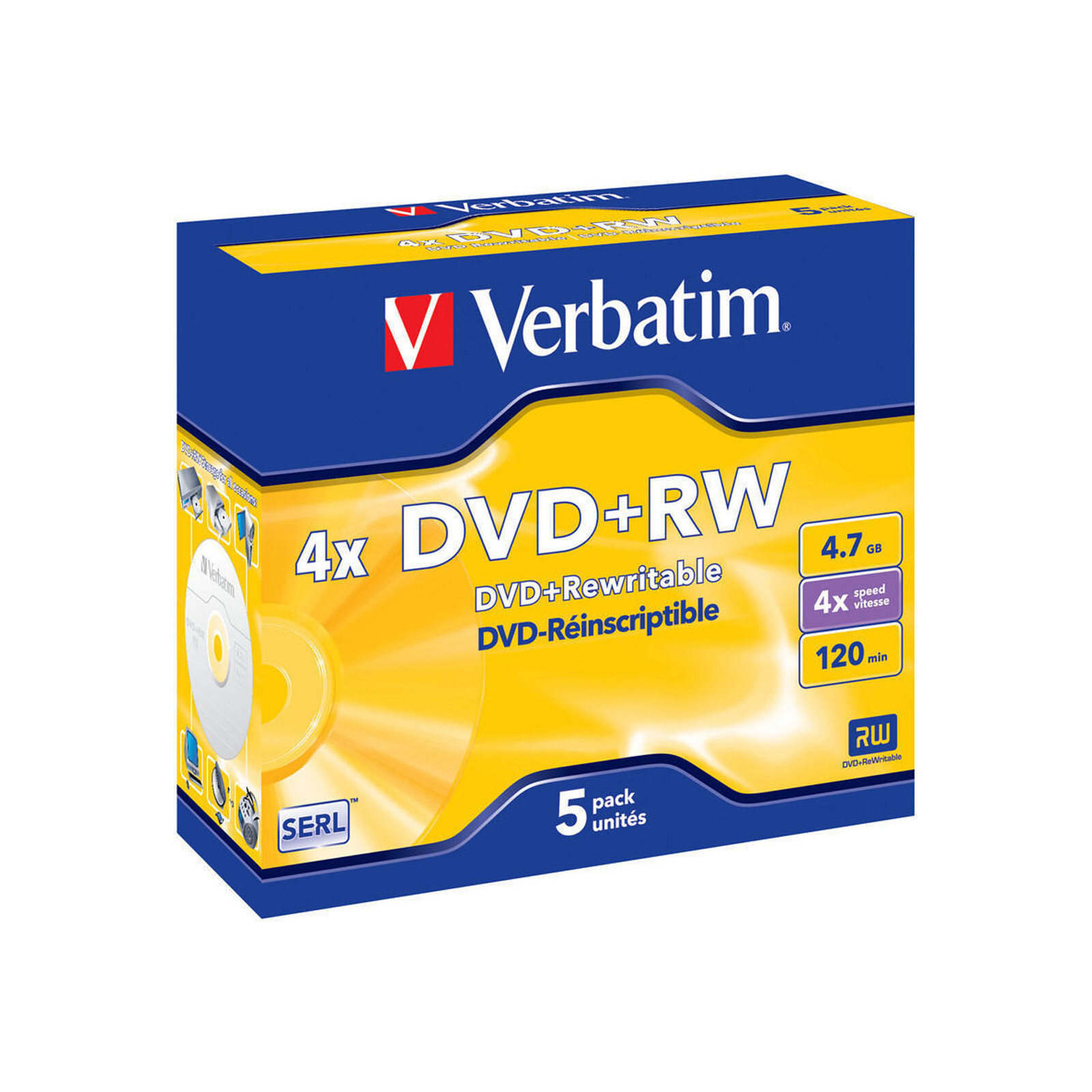 Verbatim DVD+RW 4,7GB 4x JC 5er