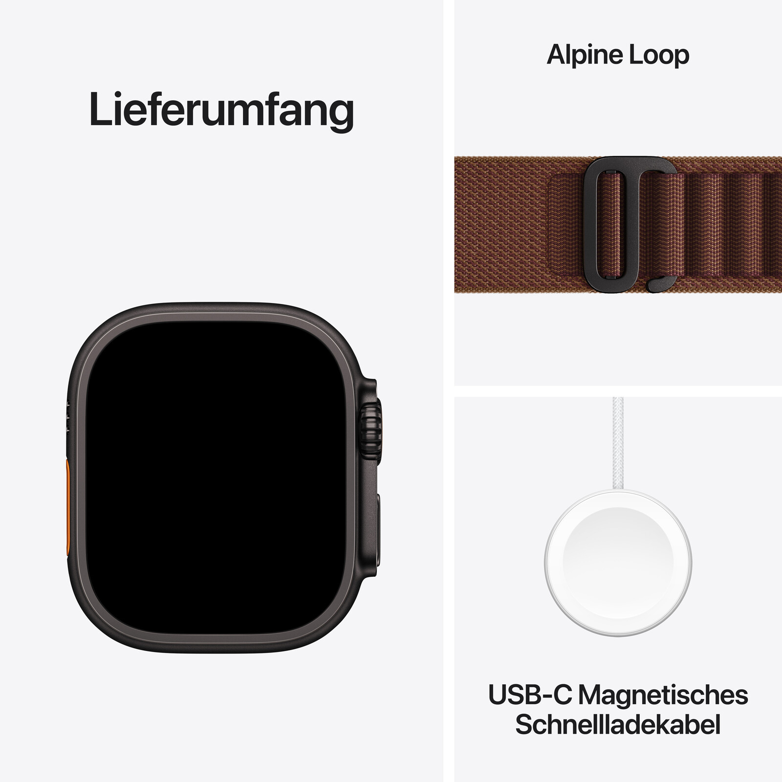  Apple Watch Ultra 4 LTE 49mm Black Titan Case + Burgundy Alpine Loop M

