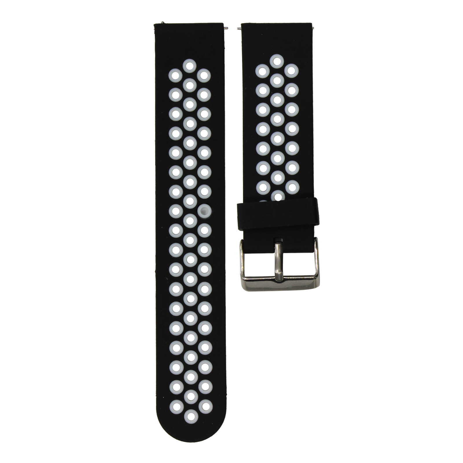 Mika Uhrenarmband Uni 22mm Silikon schwarz/wei&szlig;