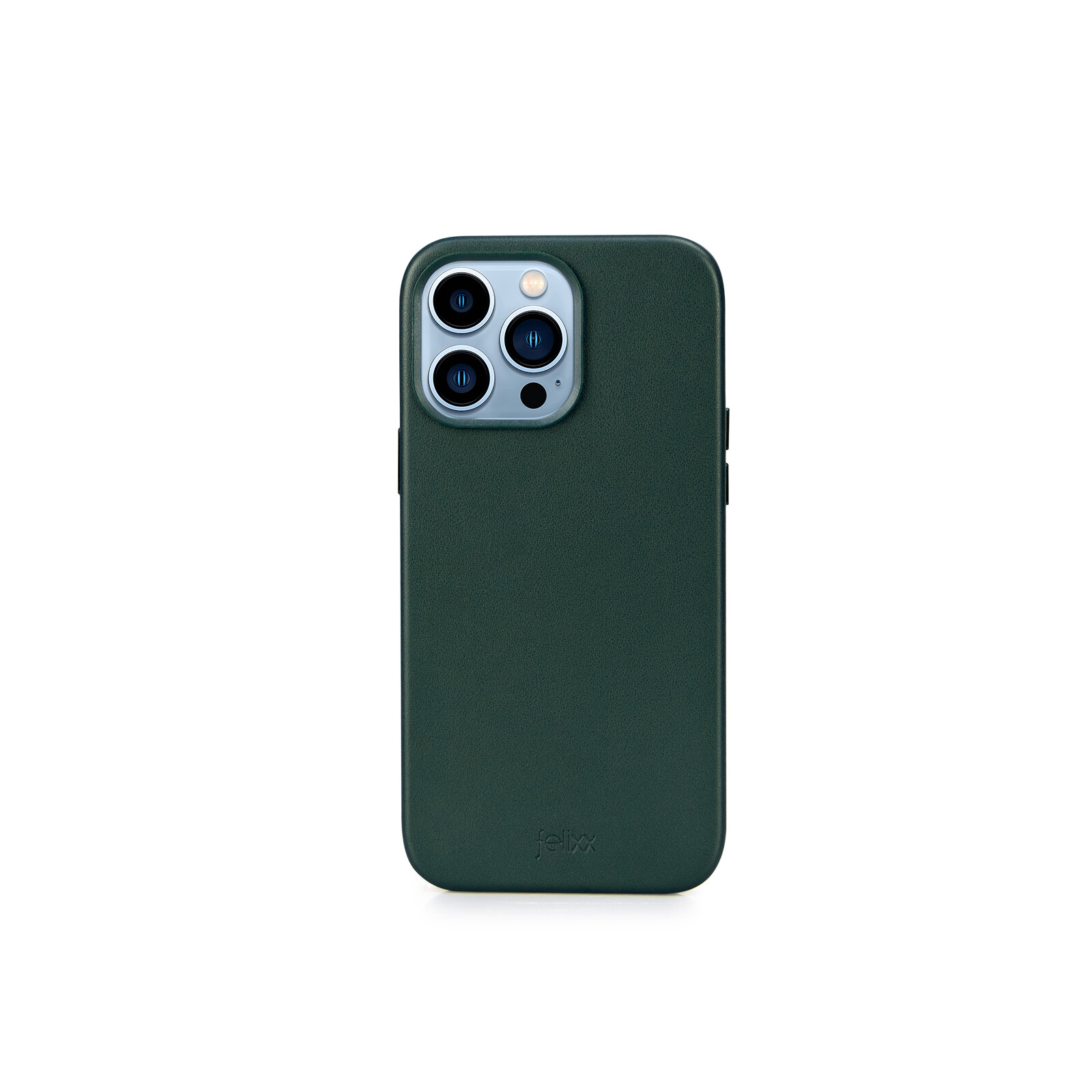 Felixx Back Cover Leder Apple iPhone 15 Pro dunkelgr&uuml;n