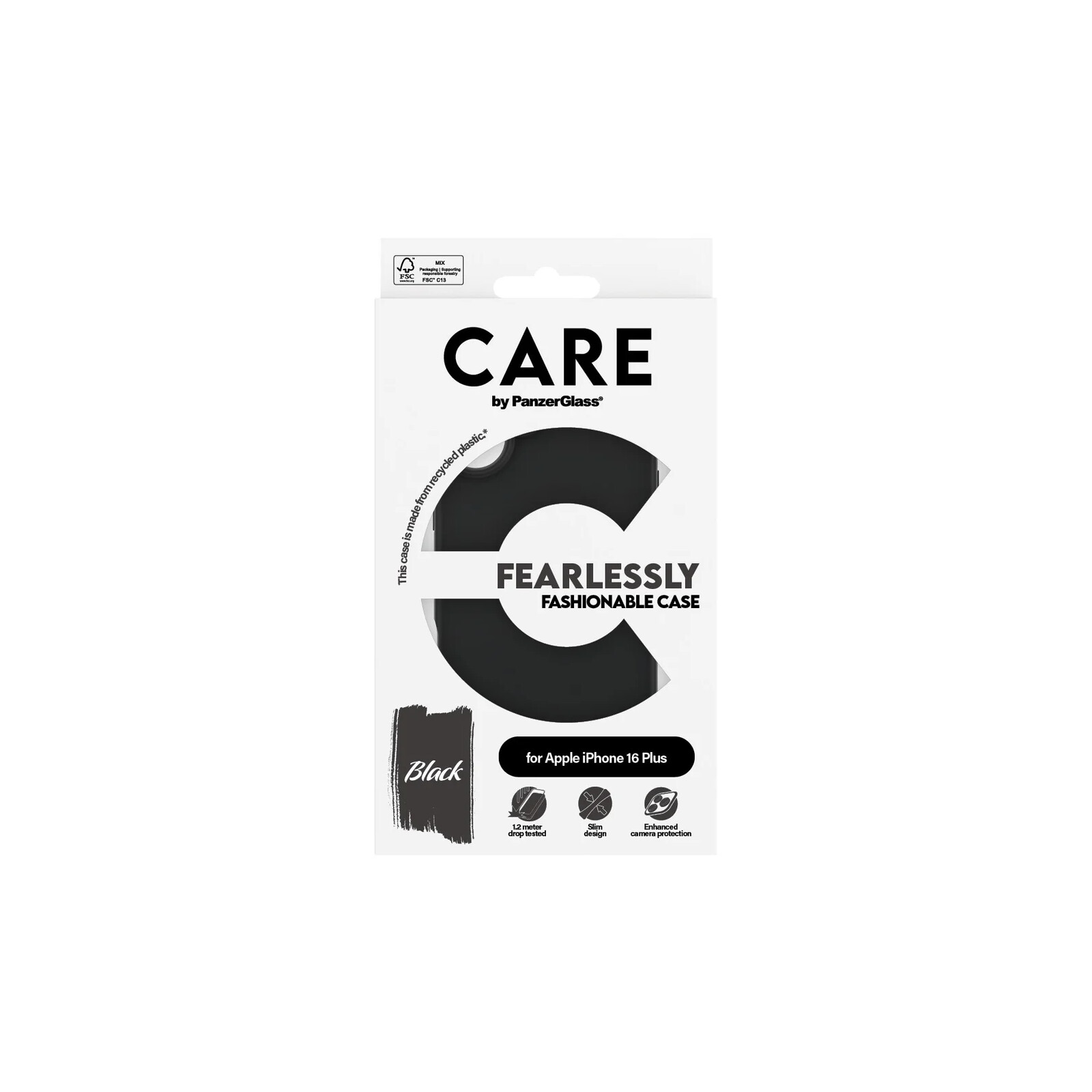 Care Back Cover Fashion Apple iPhone 16 Plus schwarz