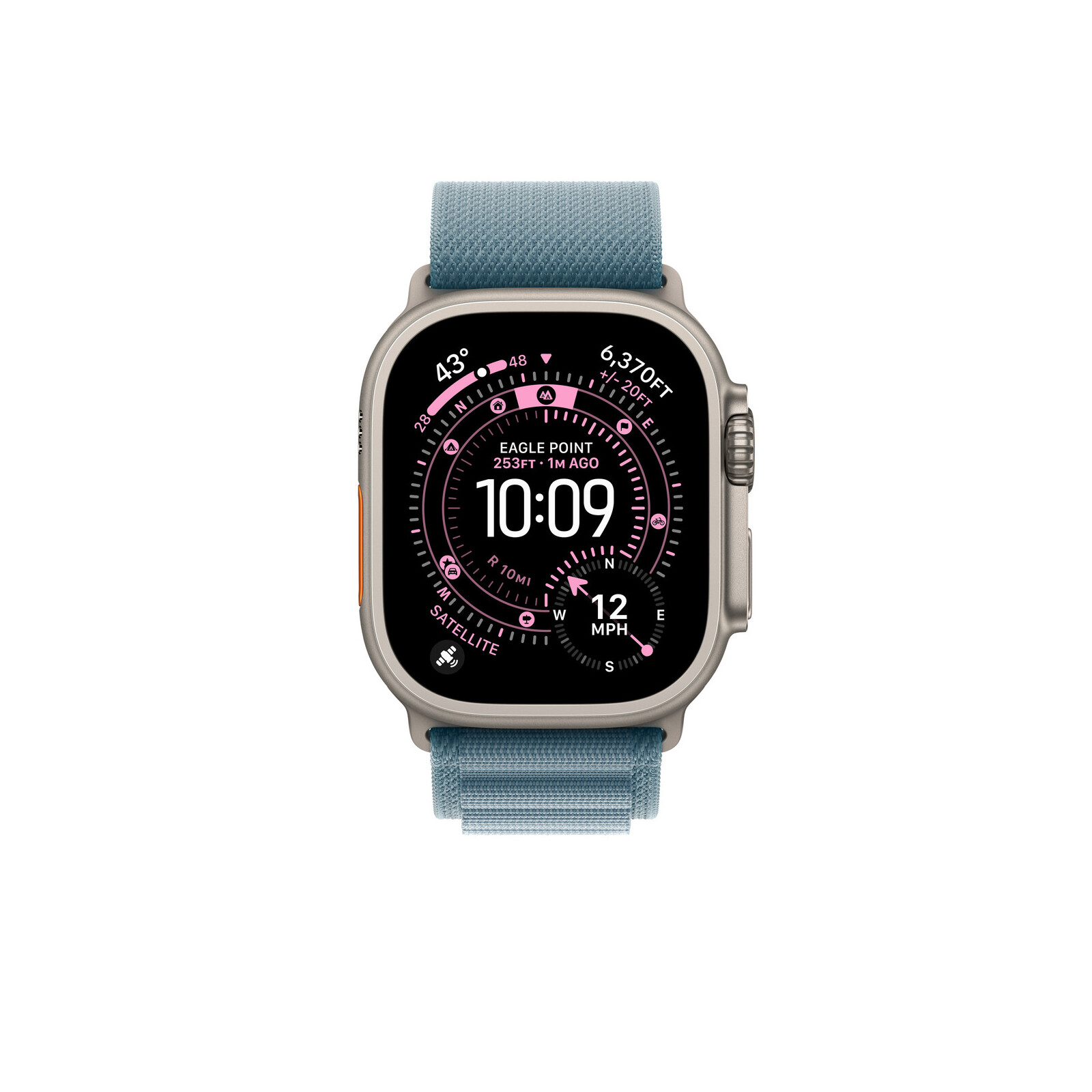 Apple Watch 49mm Light Blue Alpine Loop S natural Titan