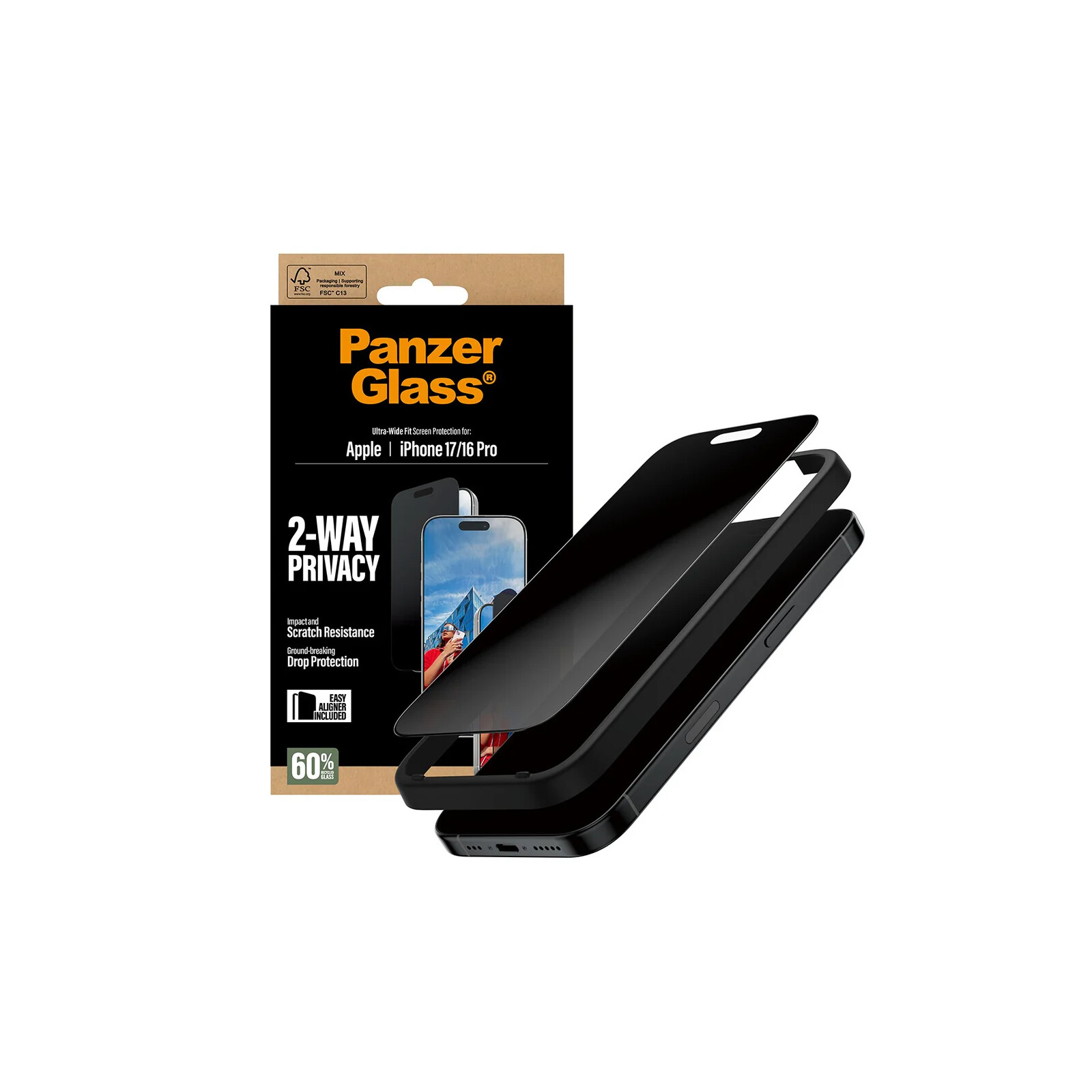 PanzerGlass Privacy Screen Protector iPhone 17/iPhone 16 Pro