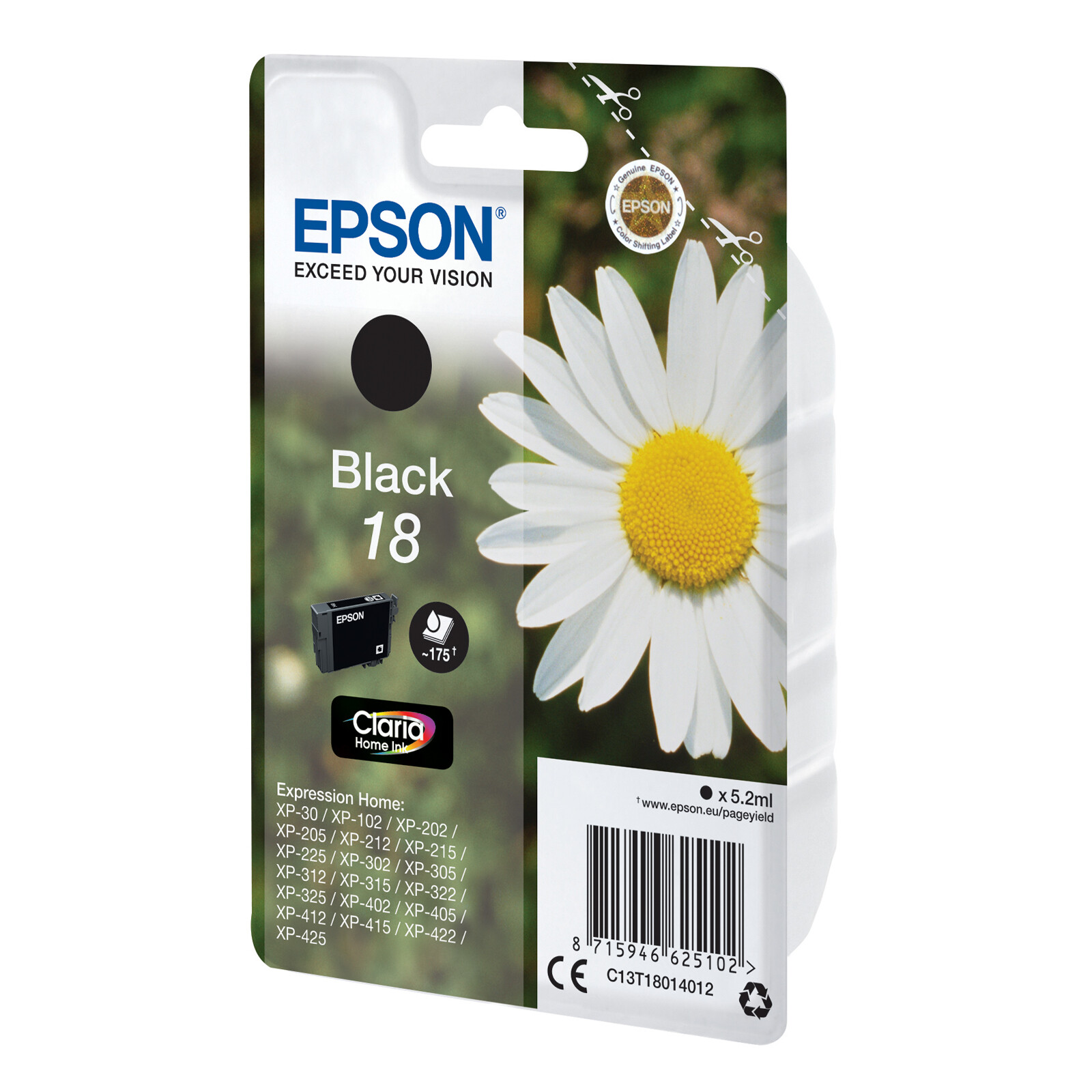 Epson Claria Nr. 18 Tinte Black 5,2ml