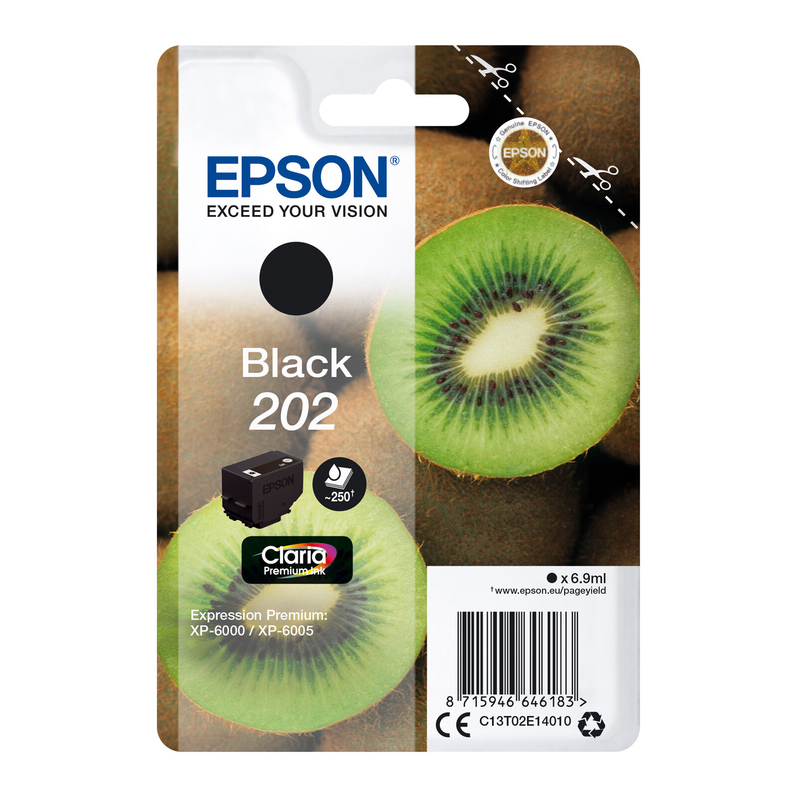 Epson 202 T02E1 Tinte Black 6,9ml