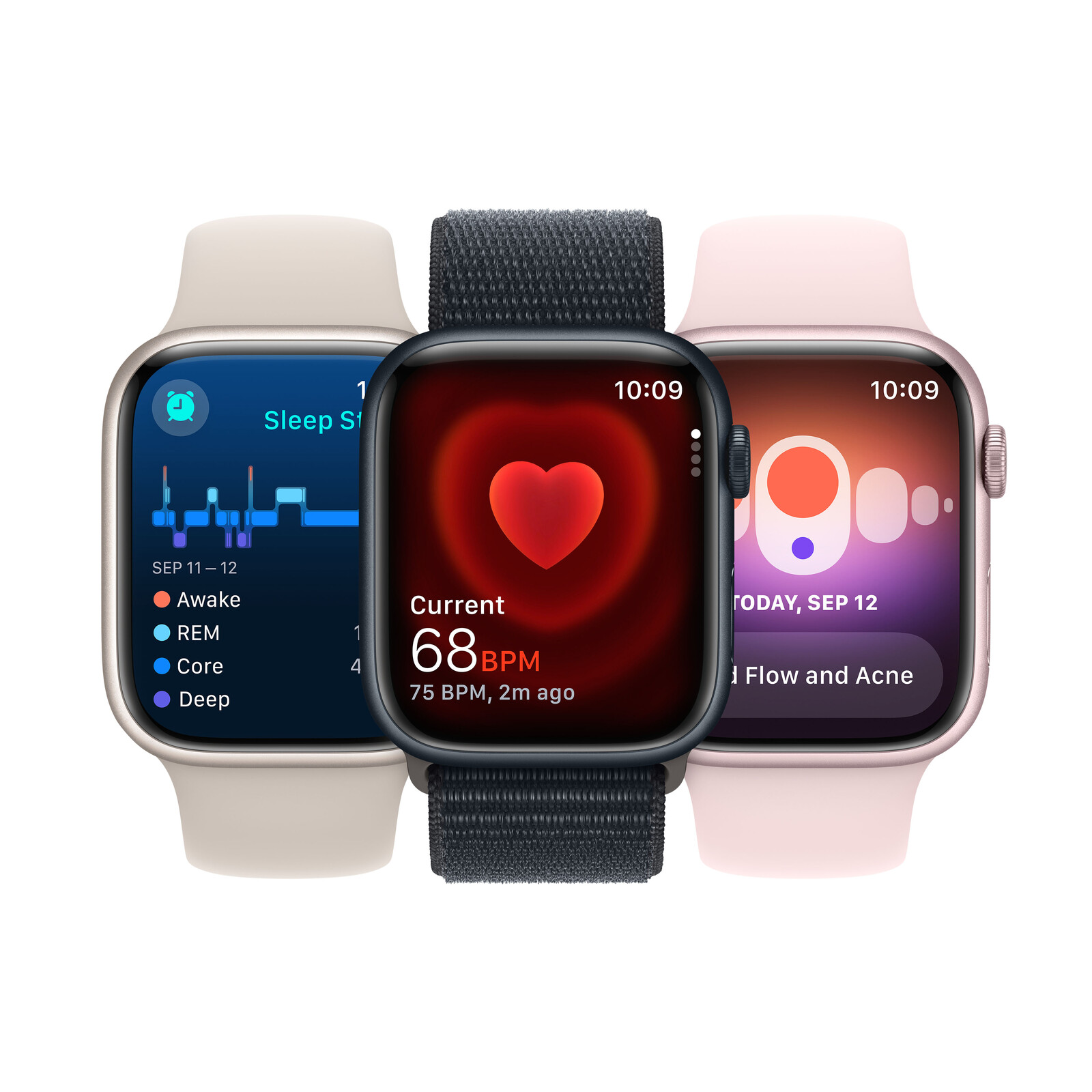 Apple Watch S9 GPS Alu ros&eacute; 41mm Sportband M/L hellrosa
