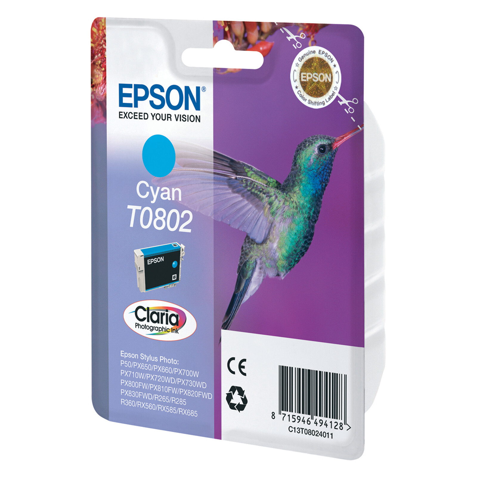 Epson T0802 Tinte Photo Cyan 7,4ml