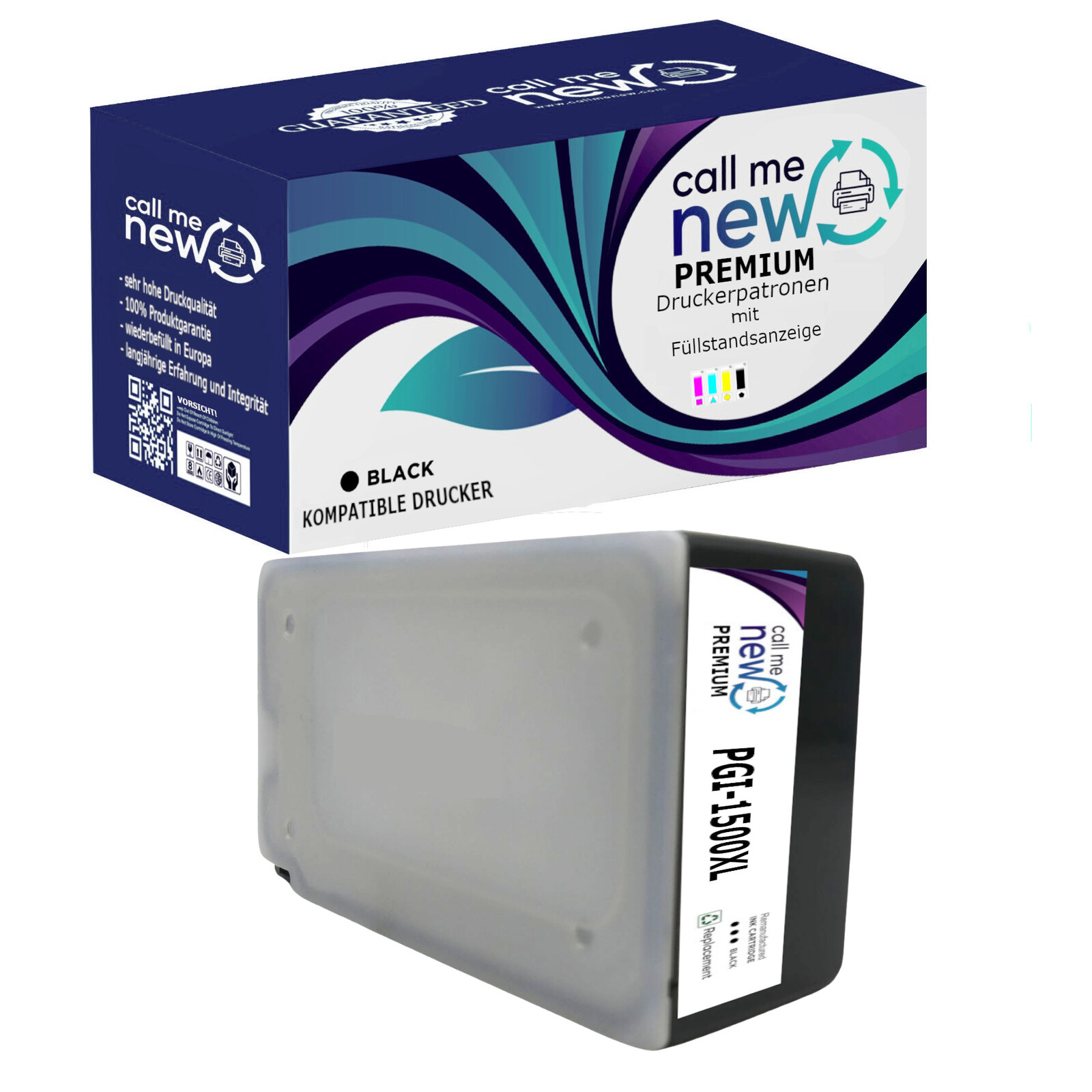 CMN Premium aufber.Tintenpatrone für Canon PGI-1500XL schwar