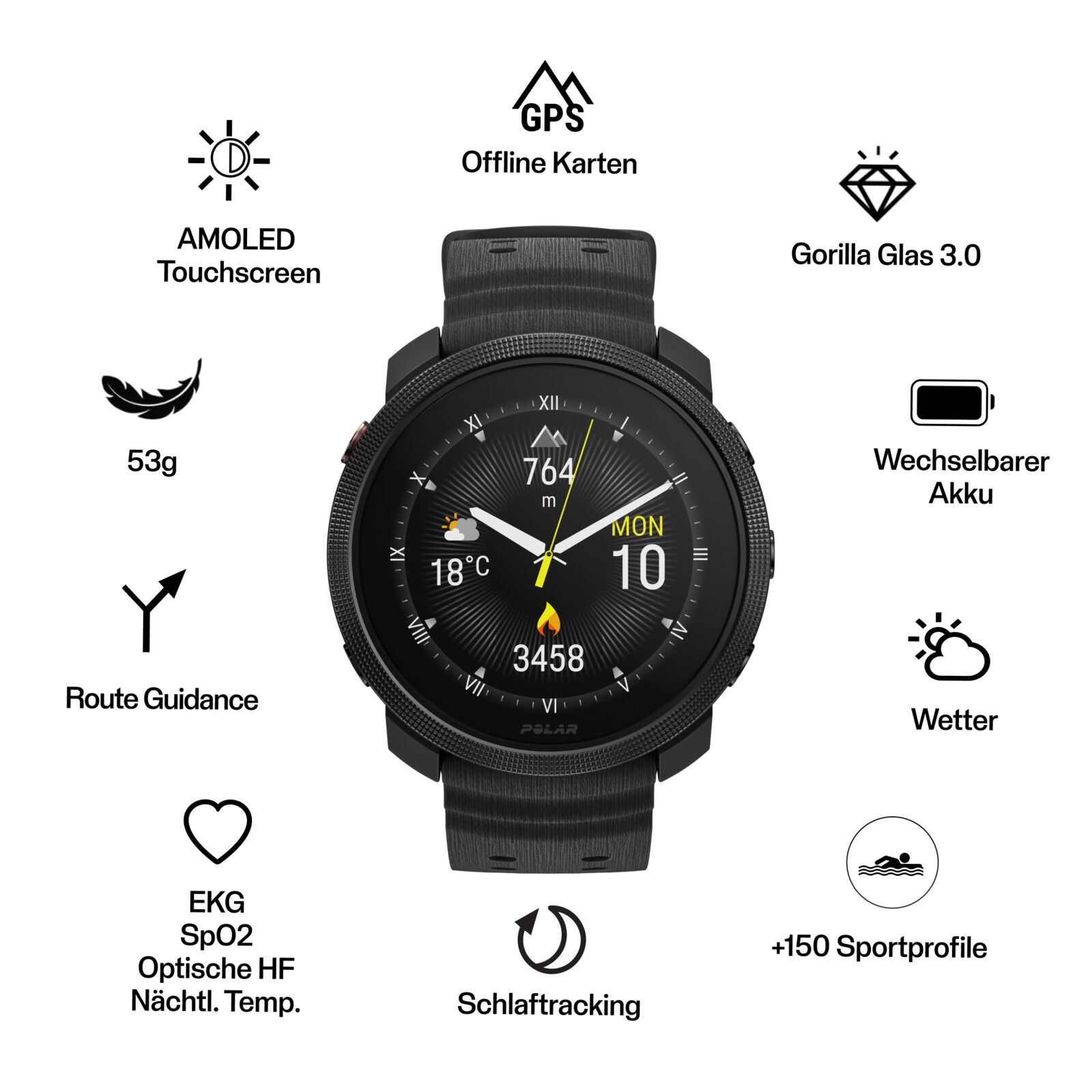 Polar Vantage M3 S-L schwarz