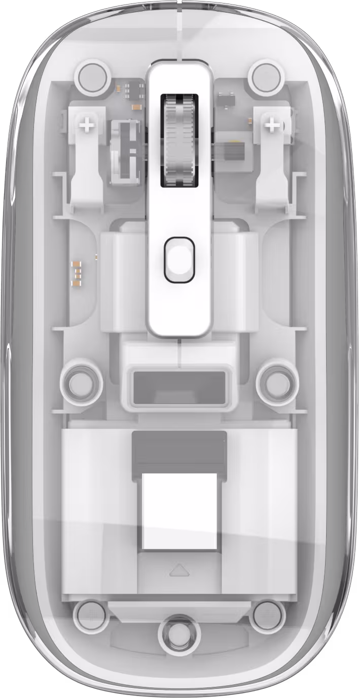 Beatec Wireless Mouse Ghost 3 - transparent white mit LED