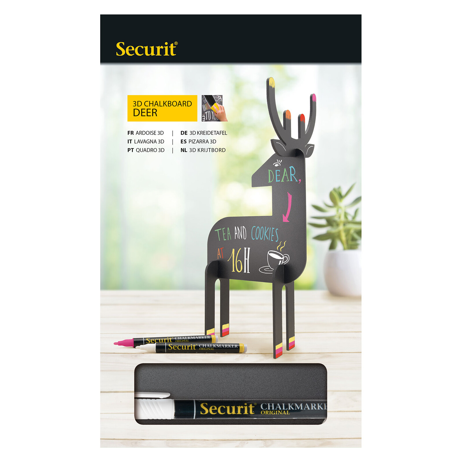 Securit 3-D Tier Reh Schwarz