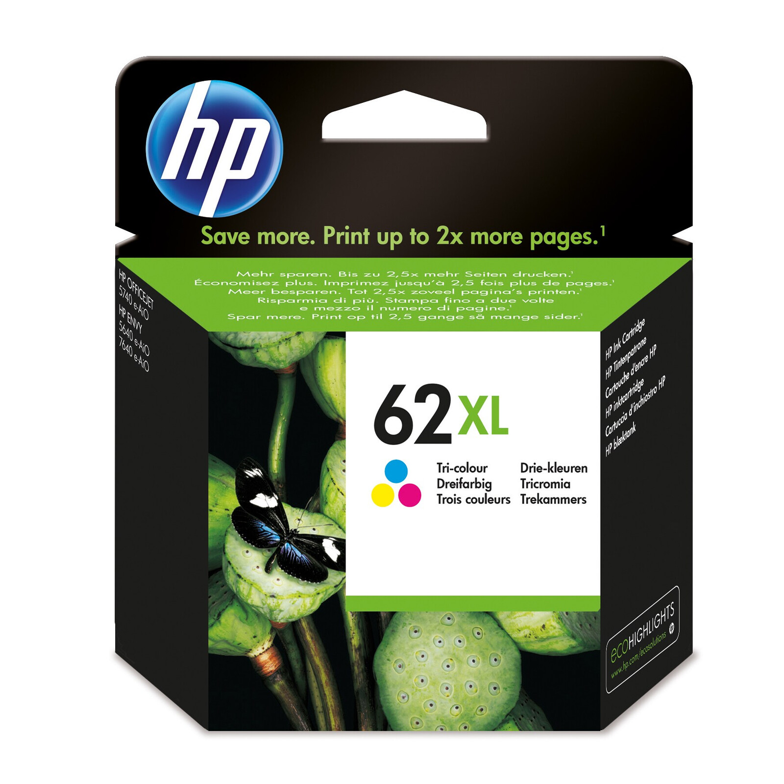 HP 62XL C2P07AE Tinte Farbe