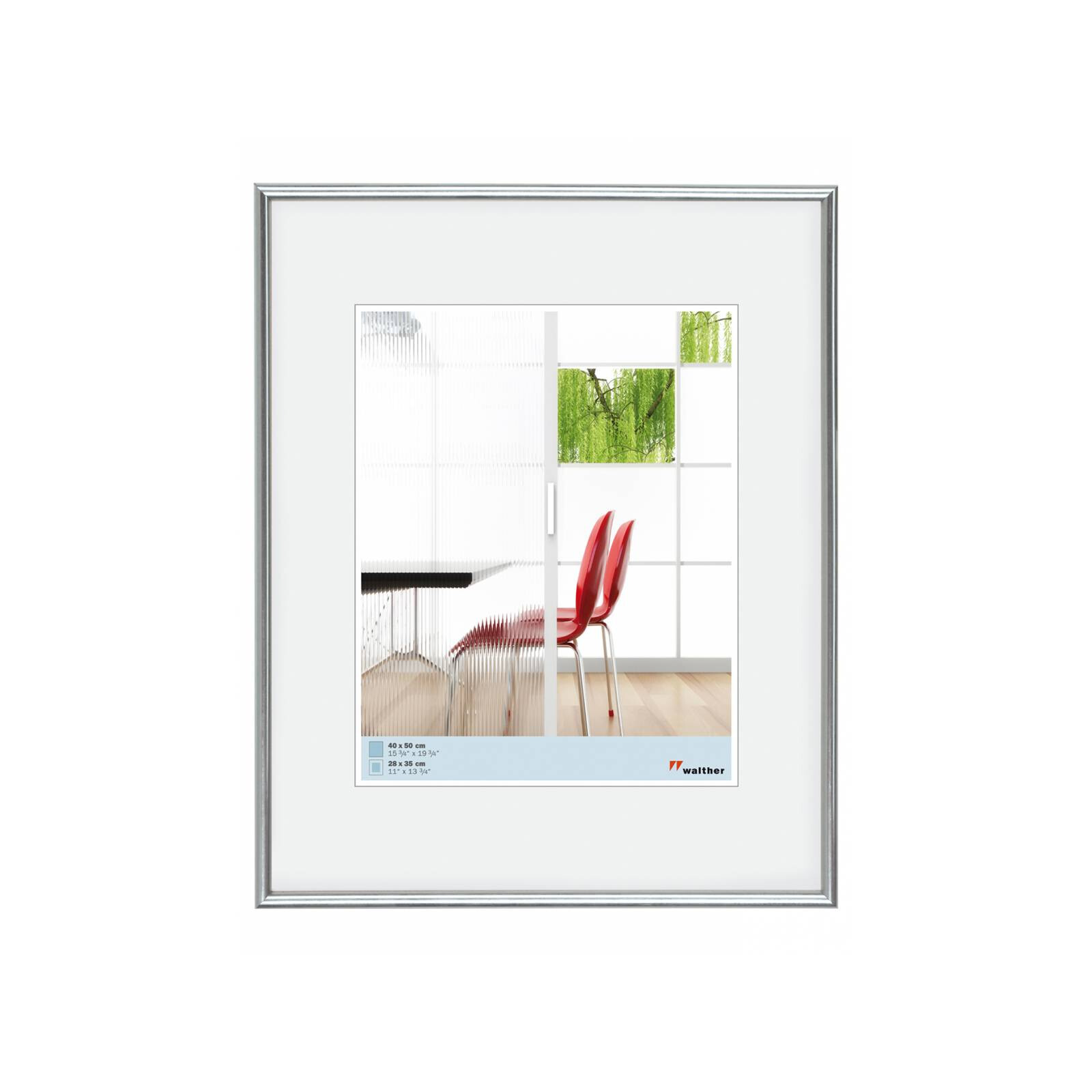 Bilderrahmen Galeria 40x50cm Kunststoff silber