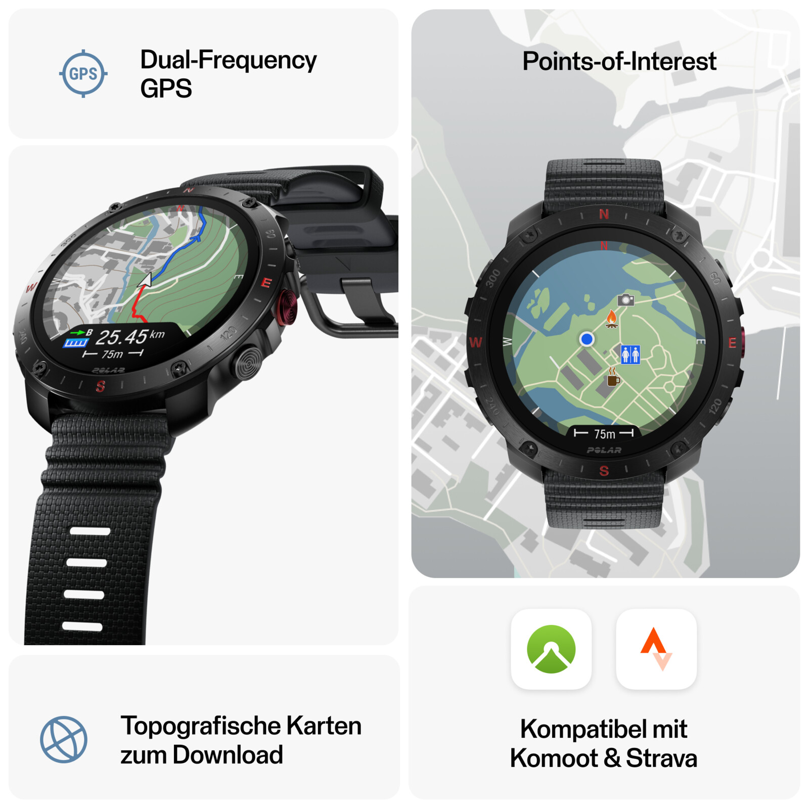 Polar Grit X2 Pro schwarz S/L HR