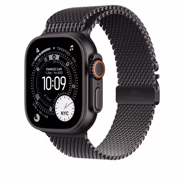 Apple Watch 49mm Black Titan Milanaise Loop L