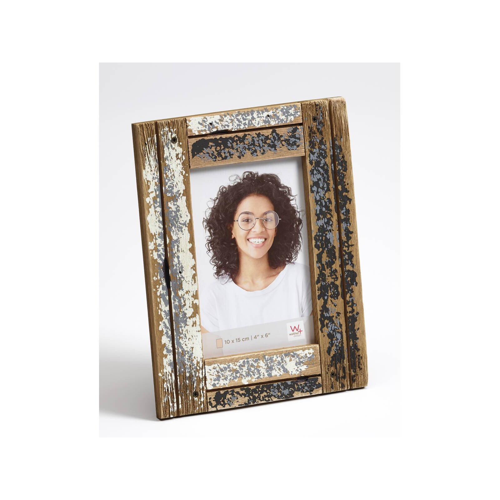 Dupla Portrait 10x15cm Holz creme/blau
