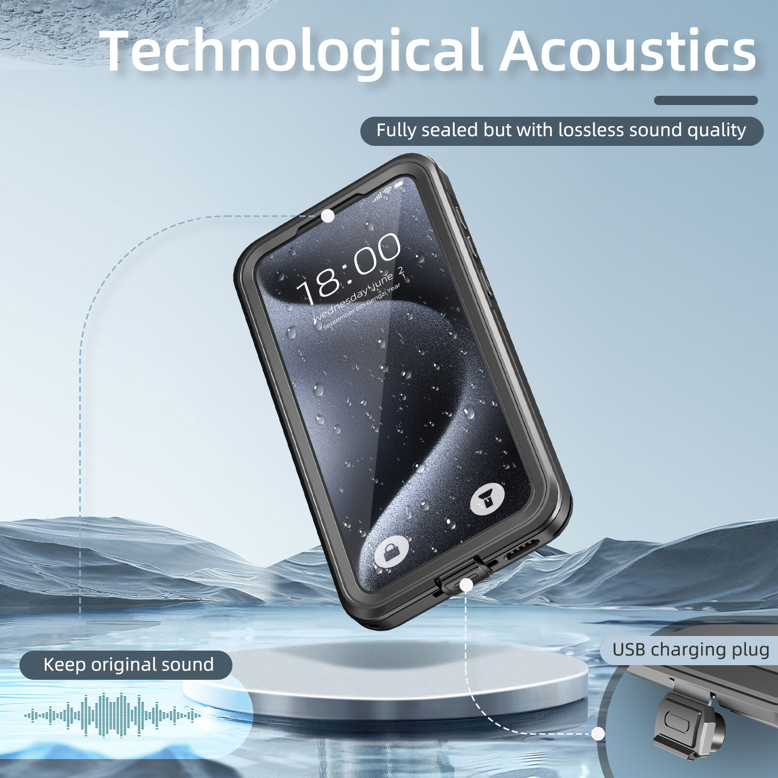felixx IP68 Waterproof case Black - Samsung Galaxy A35