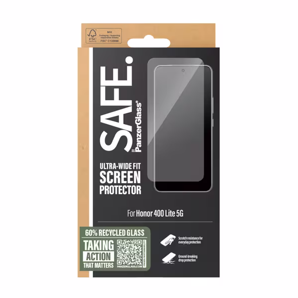 PanzerGlass Glas Safe m. Schwar Rahmen Honor 400 Lite 5G
