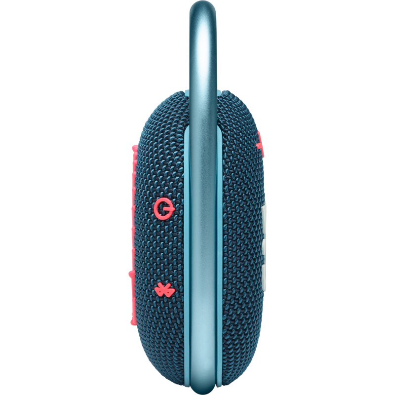 JBL Clip4 Bluetooth-Lautsprecher mit Karabinerhaken blau/pink