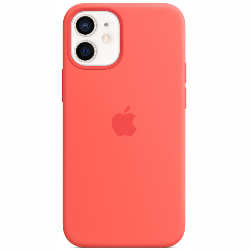 Apple iPhone 12 mini Silikon Case mit MagSafe zitruspink