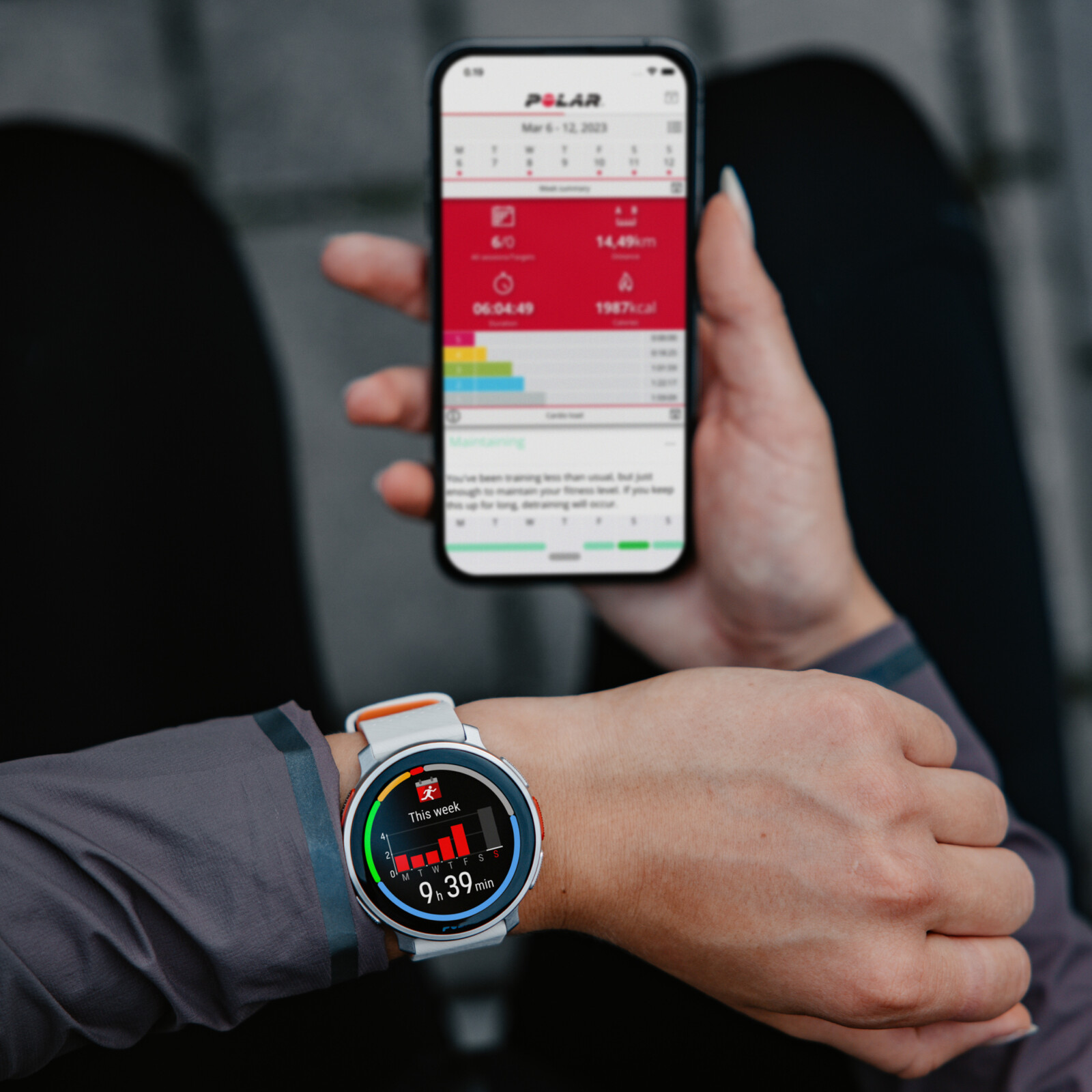 Polar Vantage V3 silver/orange S-L