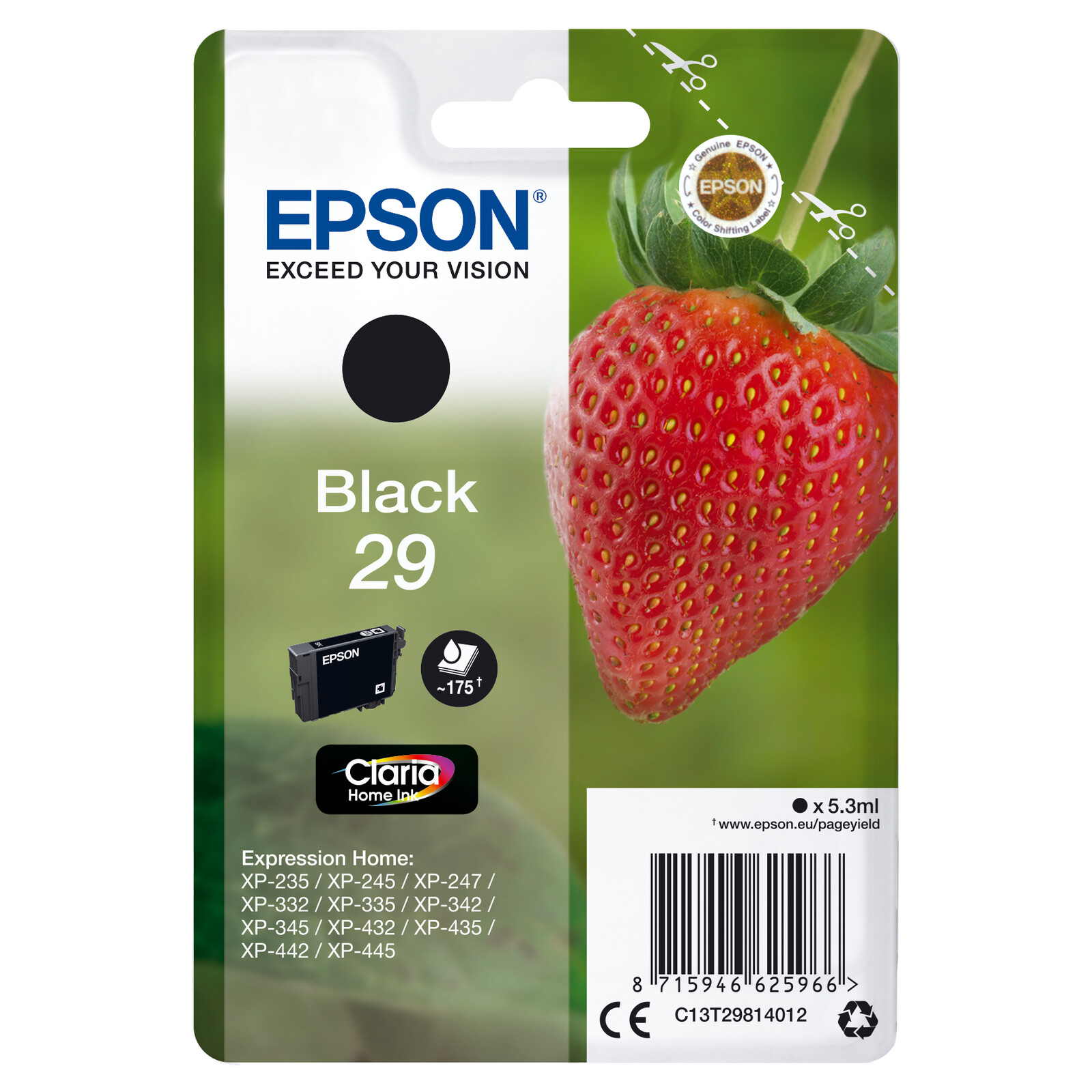 Epson 29 T2981 Tinte Black 5,3ml