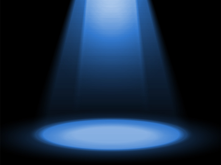 Scheinwerfer auf leerem blauem Boden