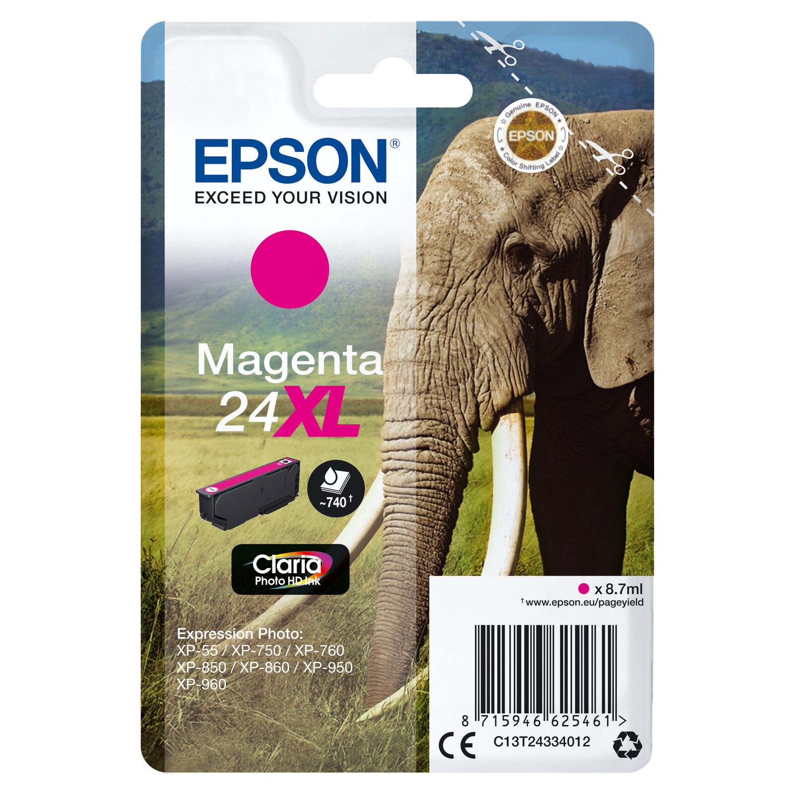 Epson 24XL Tinte Photo Magenta 8,5ml